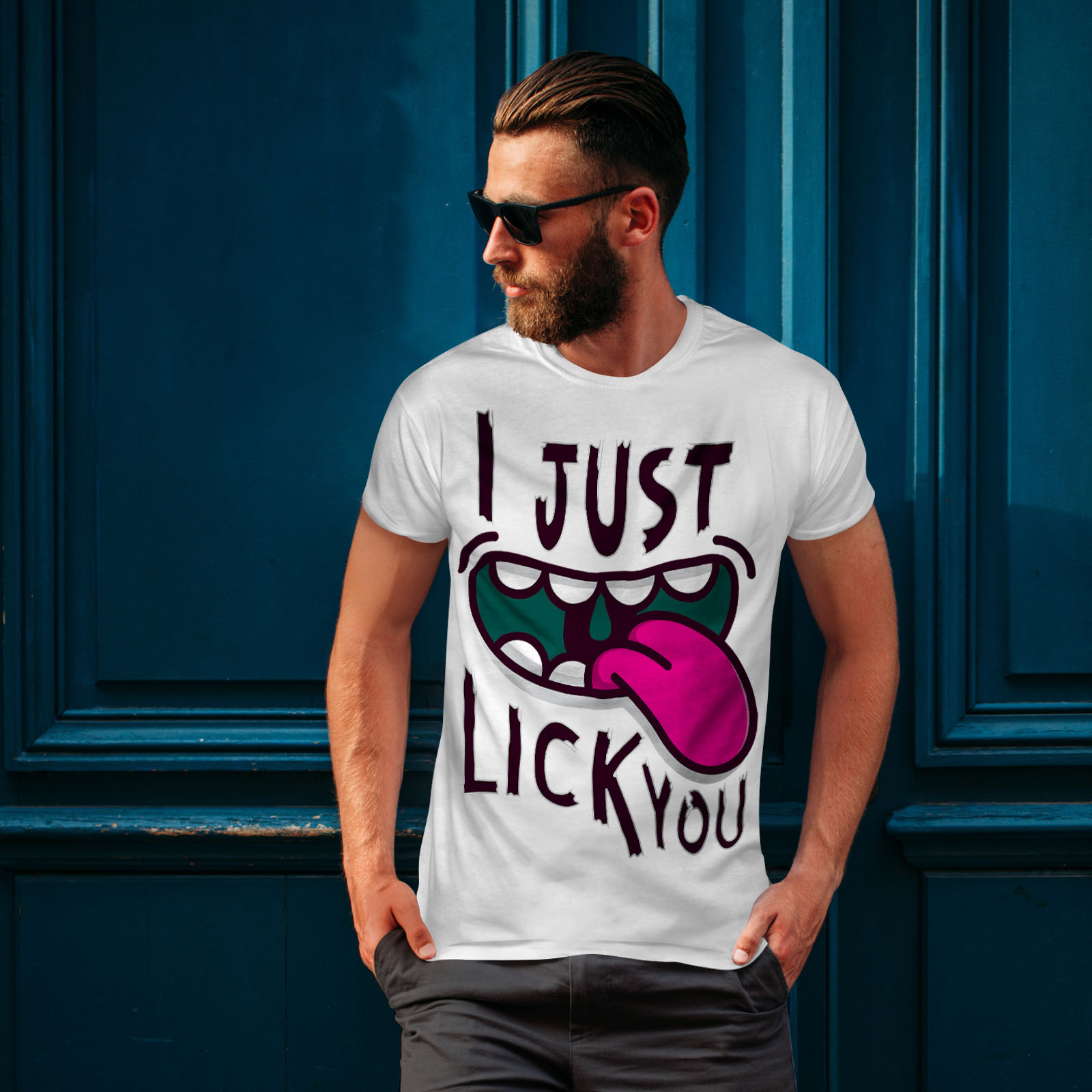 Wellcoda Lick Offensive Joke Mens T Shirt Funny Graphic Design Printed