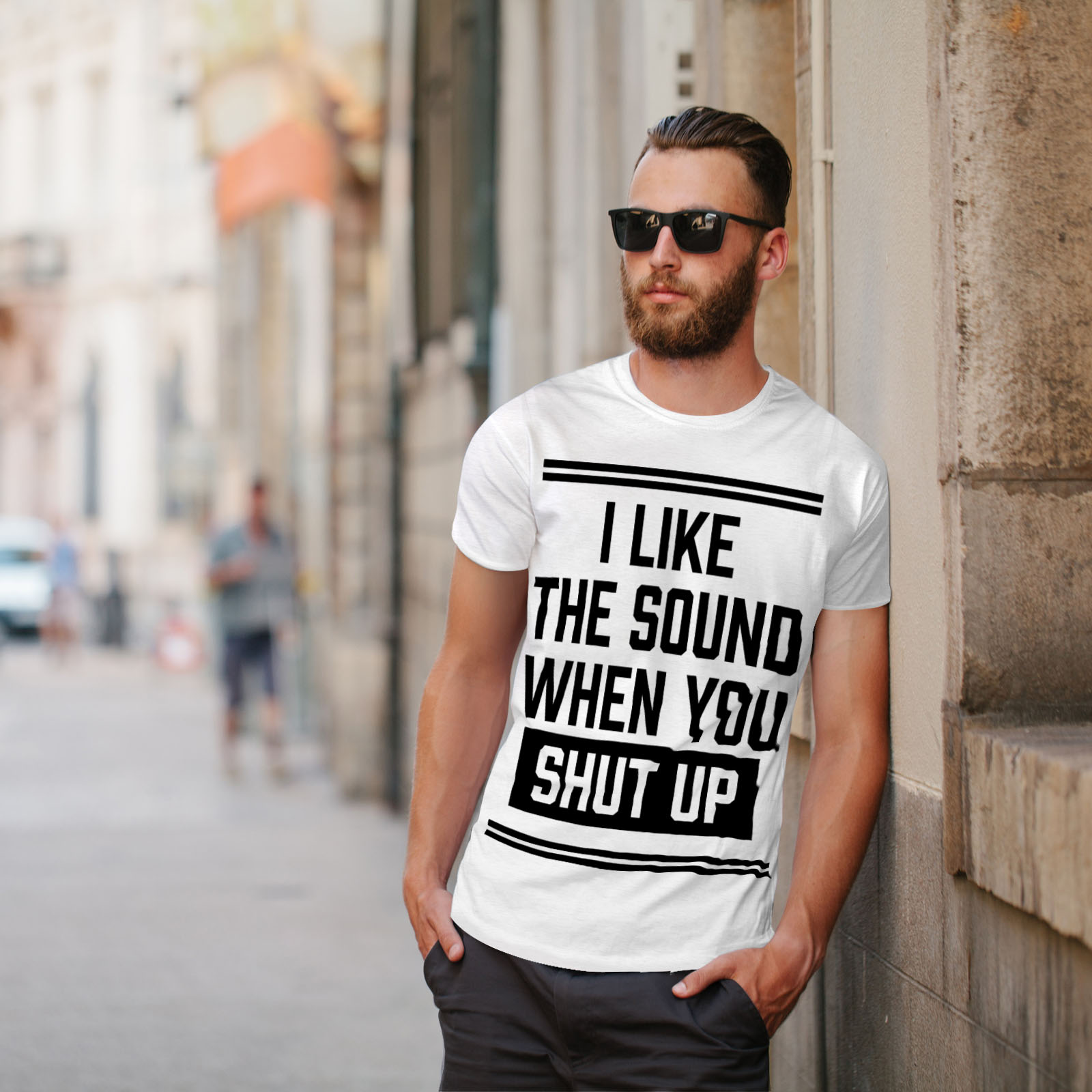 Wellcoda Shut Up Offensive Funny Mens T Shirt Be Graphic Design