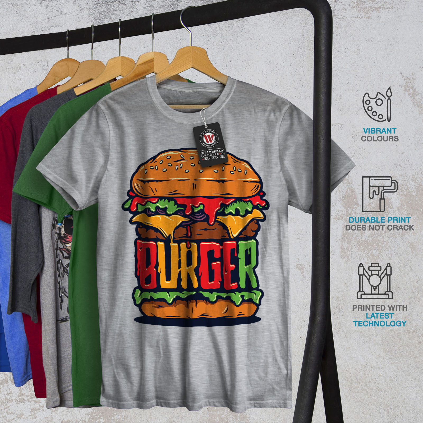 Wellcoda Cheese Burger Mens T Shirt Food Art Graphic Design Printed Tee Ebay