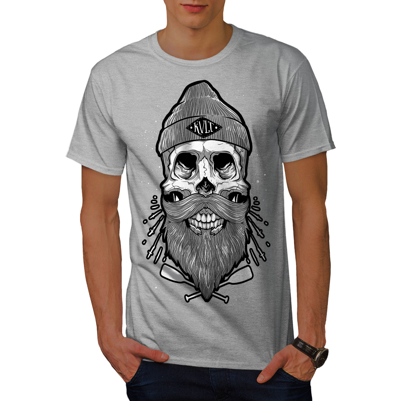 skull beard t shirt