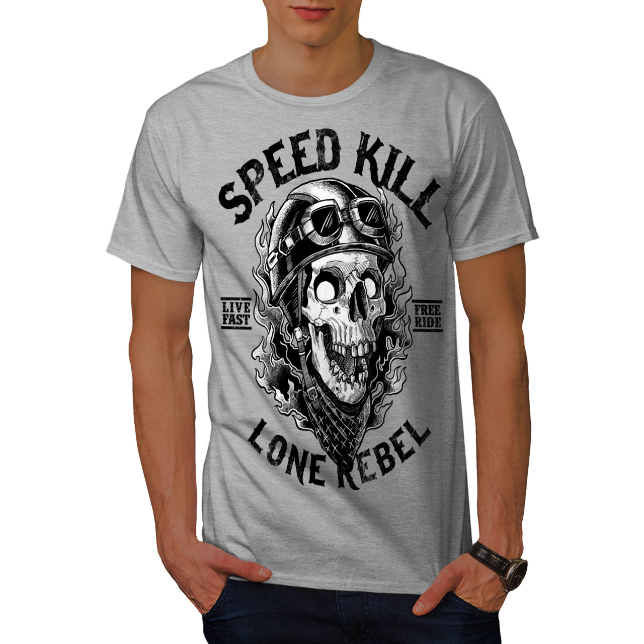 Wellcoda Speed Kill Skull Horror Mens T Shirt Graphic Design Printed Tee Ebay 4718