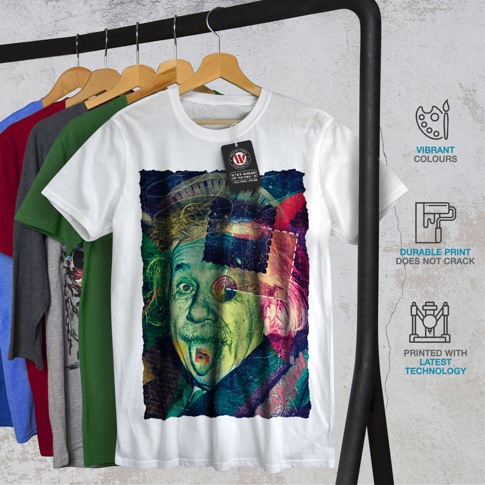Wellcoda Einstein Philosophy Mens T-shirt, Invention Graphic Design ...