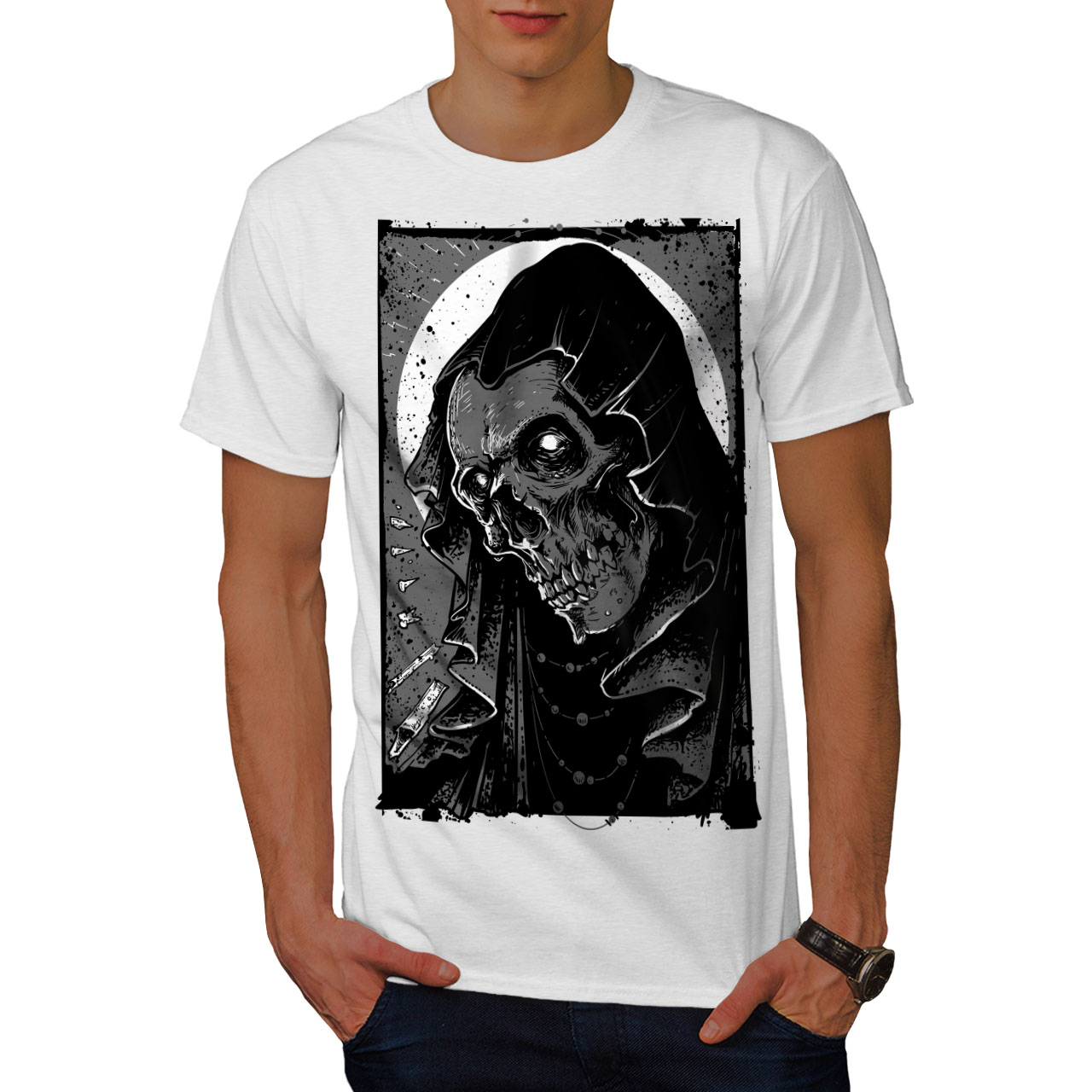 Wellcoda Grim Reaper Hell Skull Mens T-shirt, Demon Graphic Design ...