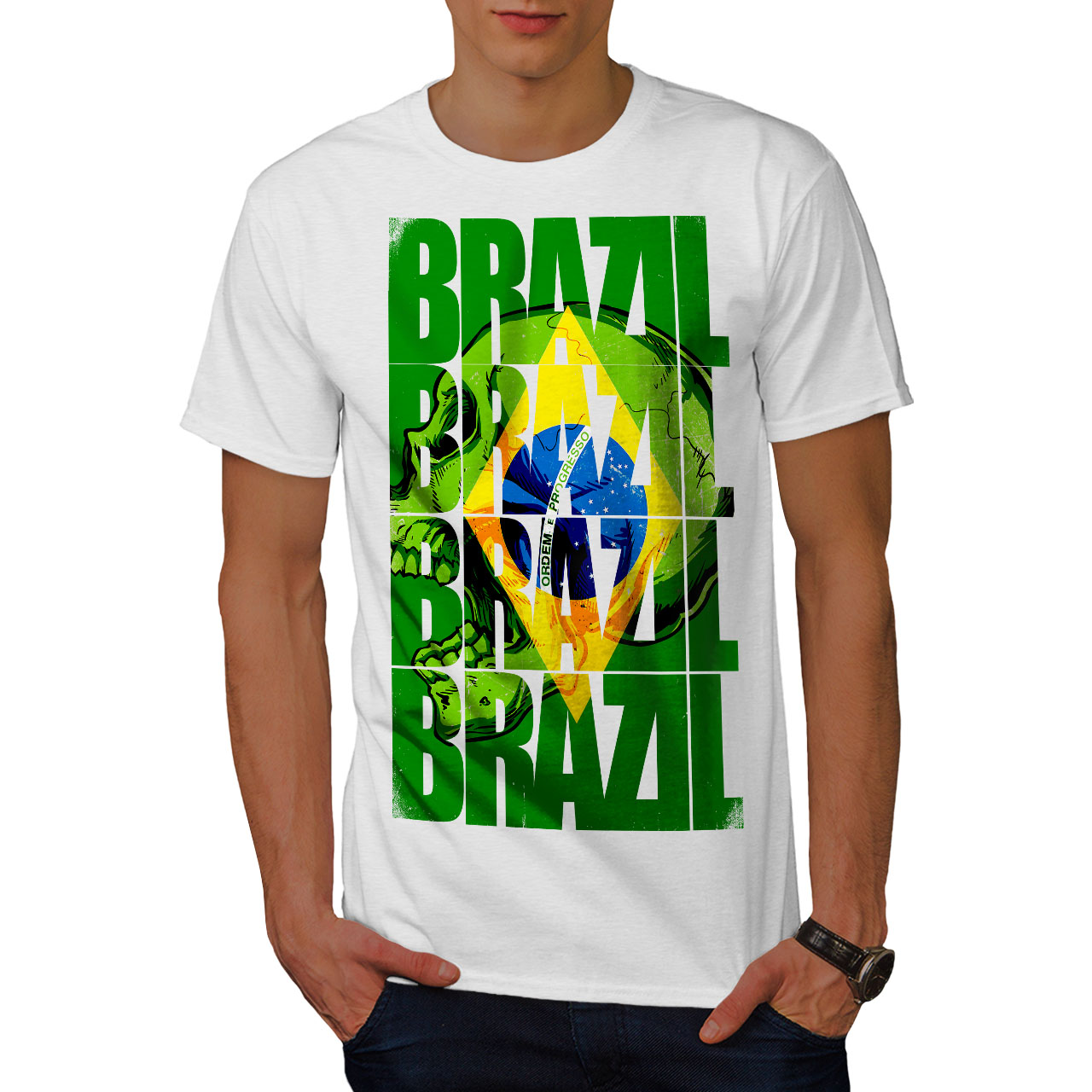 Brazil Flag Country Soccer Men T Shirt S 5xl New Wellcoda Ebay
