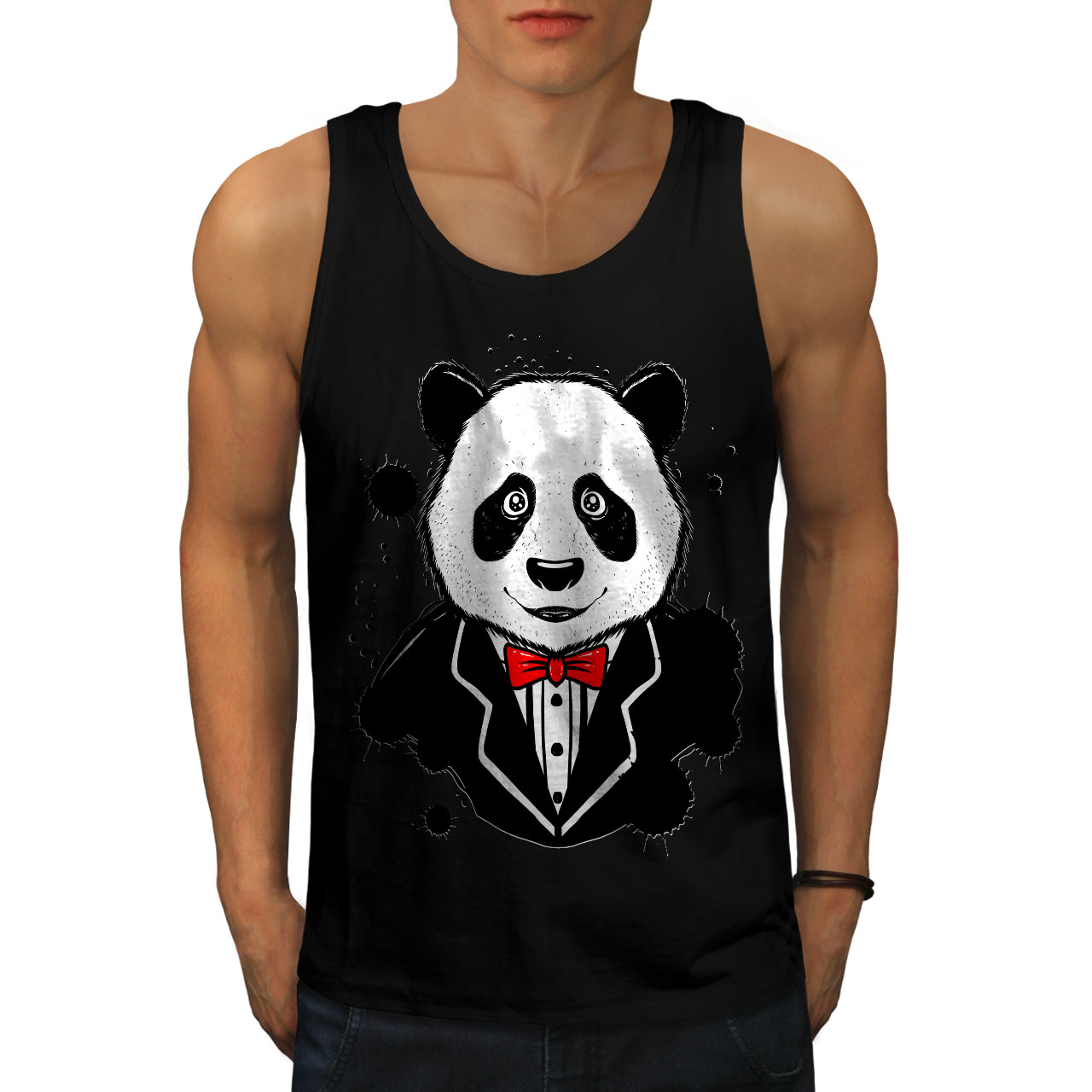 Wellcoda Panda Gentleman Mens Tank Top, Cute Active Sports Shirt | eBay