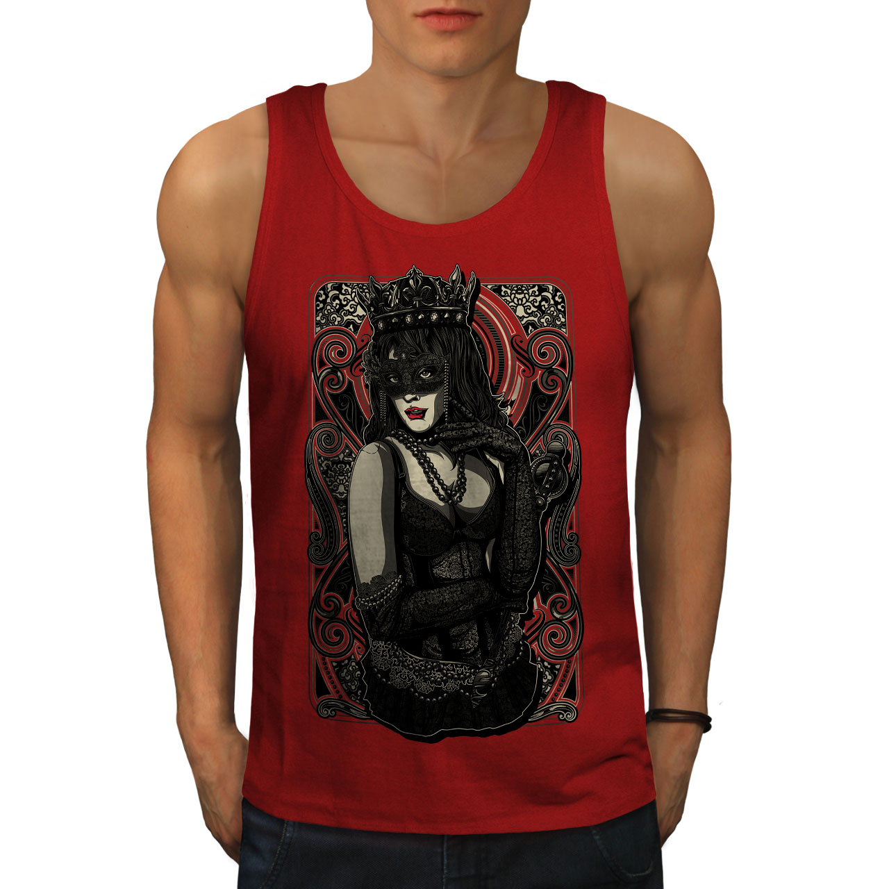 Wellcoda Girl Mask Queen Mens Tank Top, Masquerade Active ...