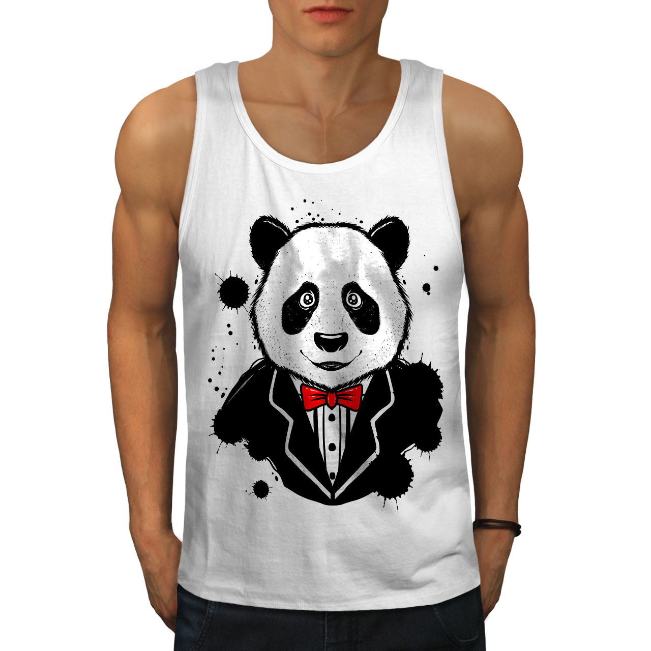 Wellcoda Panda Gentleman Mens Tank Top, Cute Active Sports Shirt | eBay