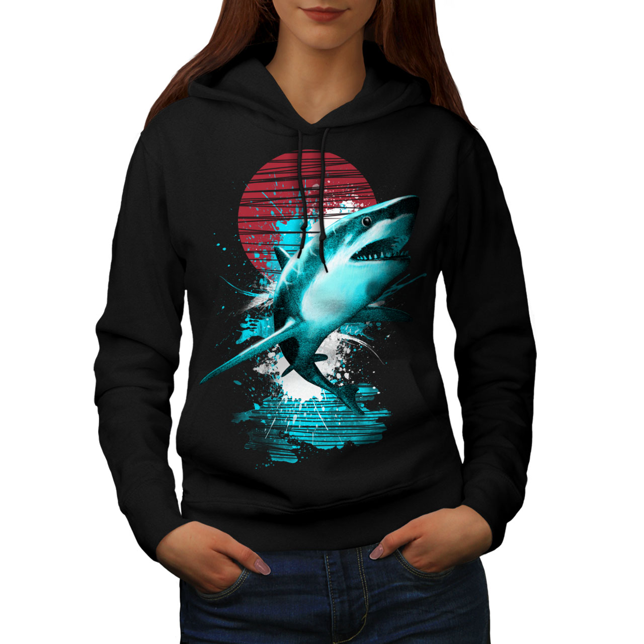 womens shark hoodie