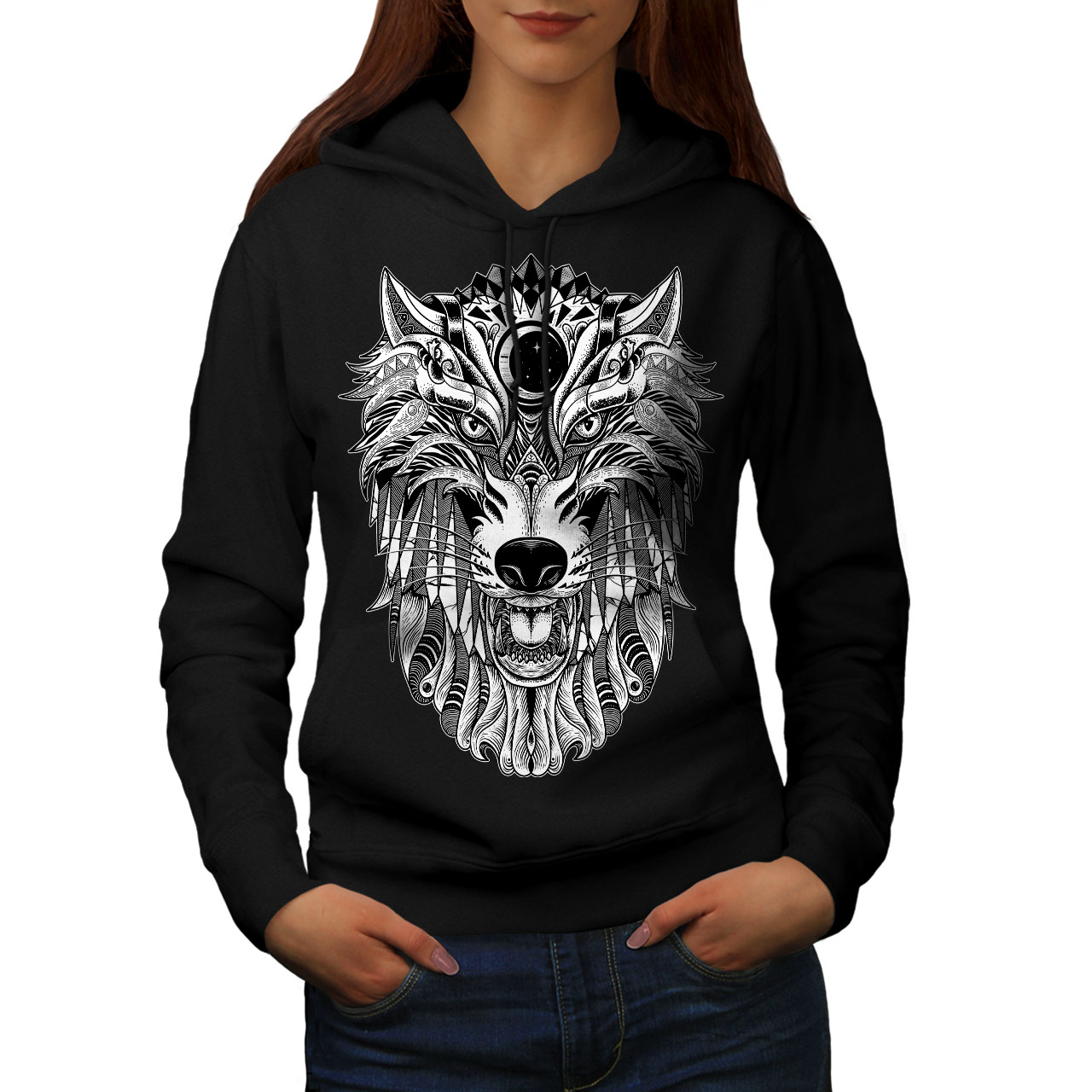 womens wolf hoodie