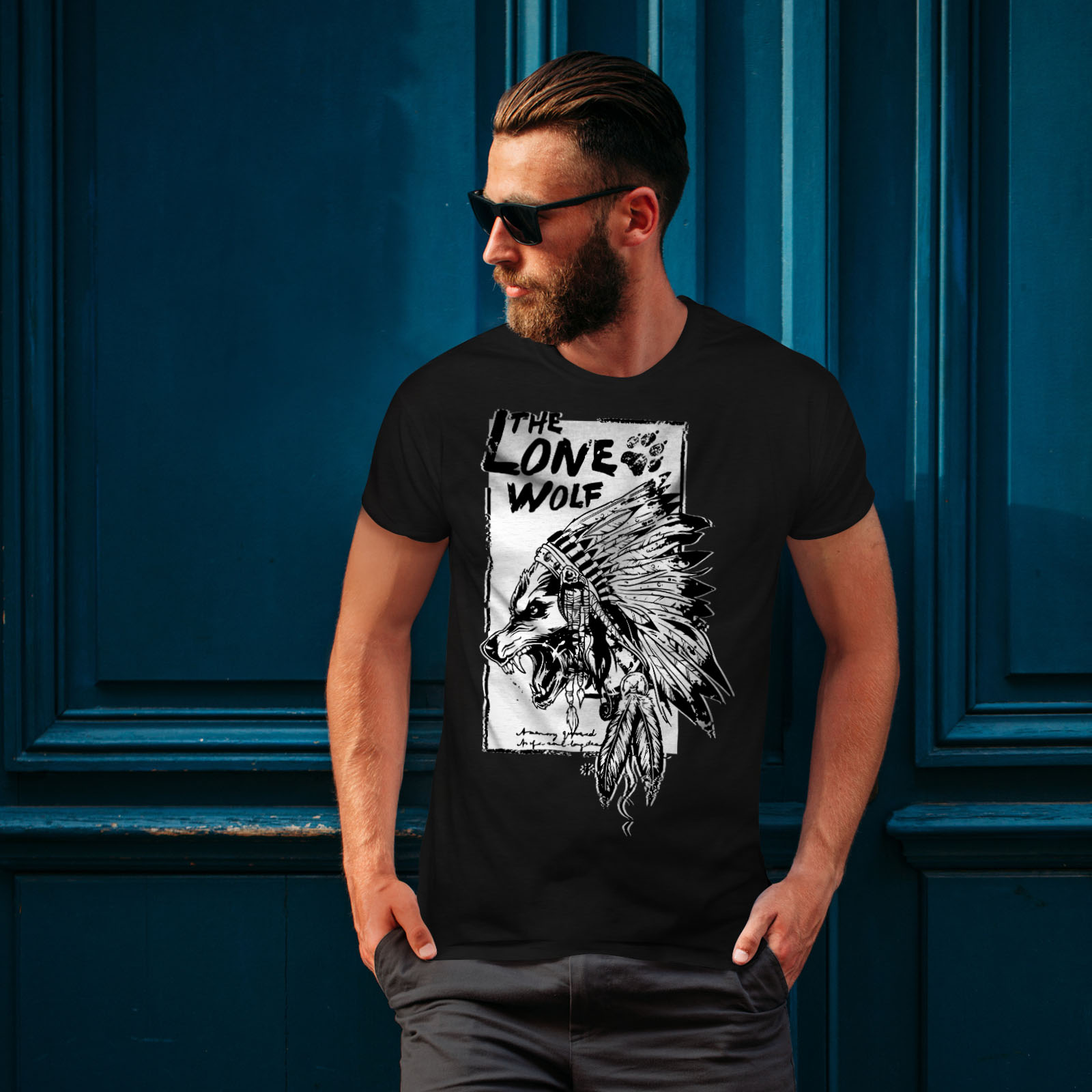 indian wolf t shirt