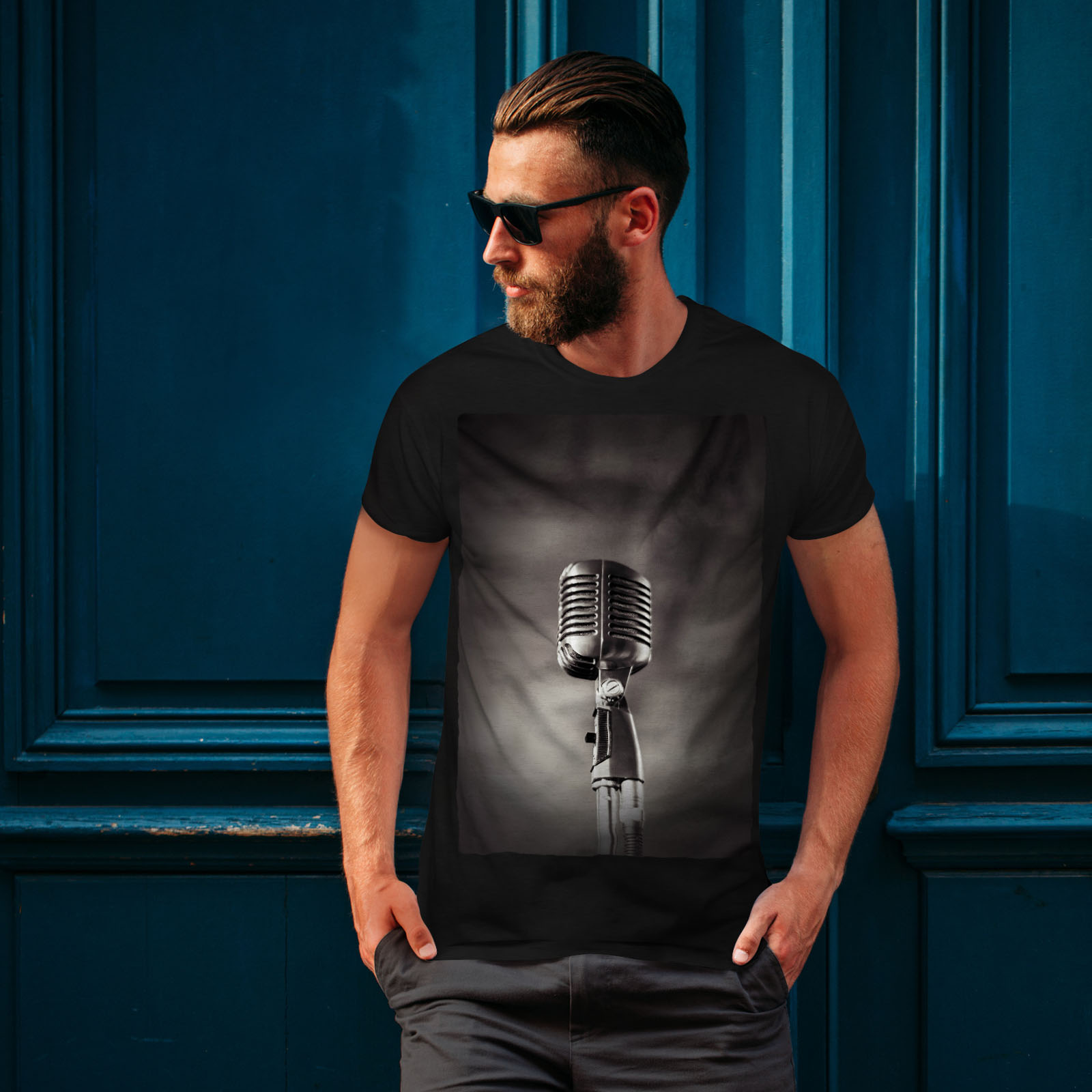 Wellcoda Classic Microphone Mens T Shirt Clear Graphic Design Printed Tee Ebay 