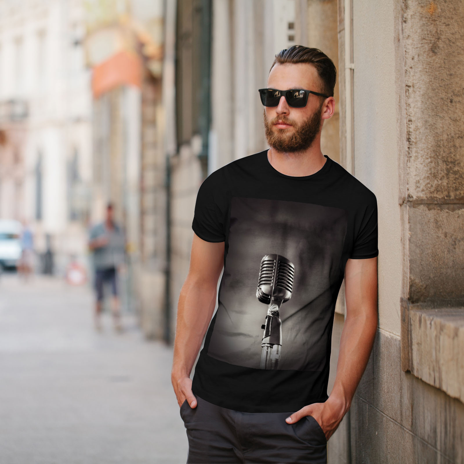 Wellcoda Classic Microphone Mens T Shirt Clear Graphic Design Printed Tee Ebay 