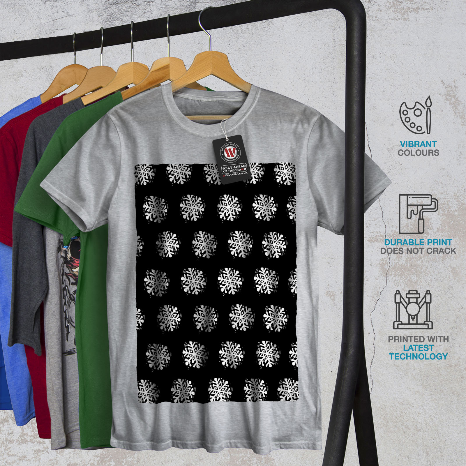 Download Wellcoda Snowflake Christmas Mens T-shirt, Cute Graphic ...