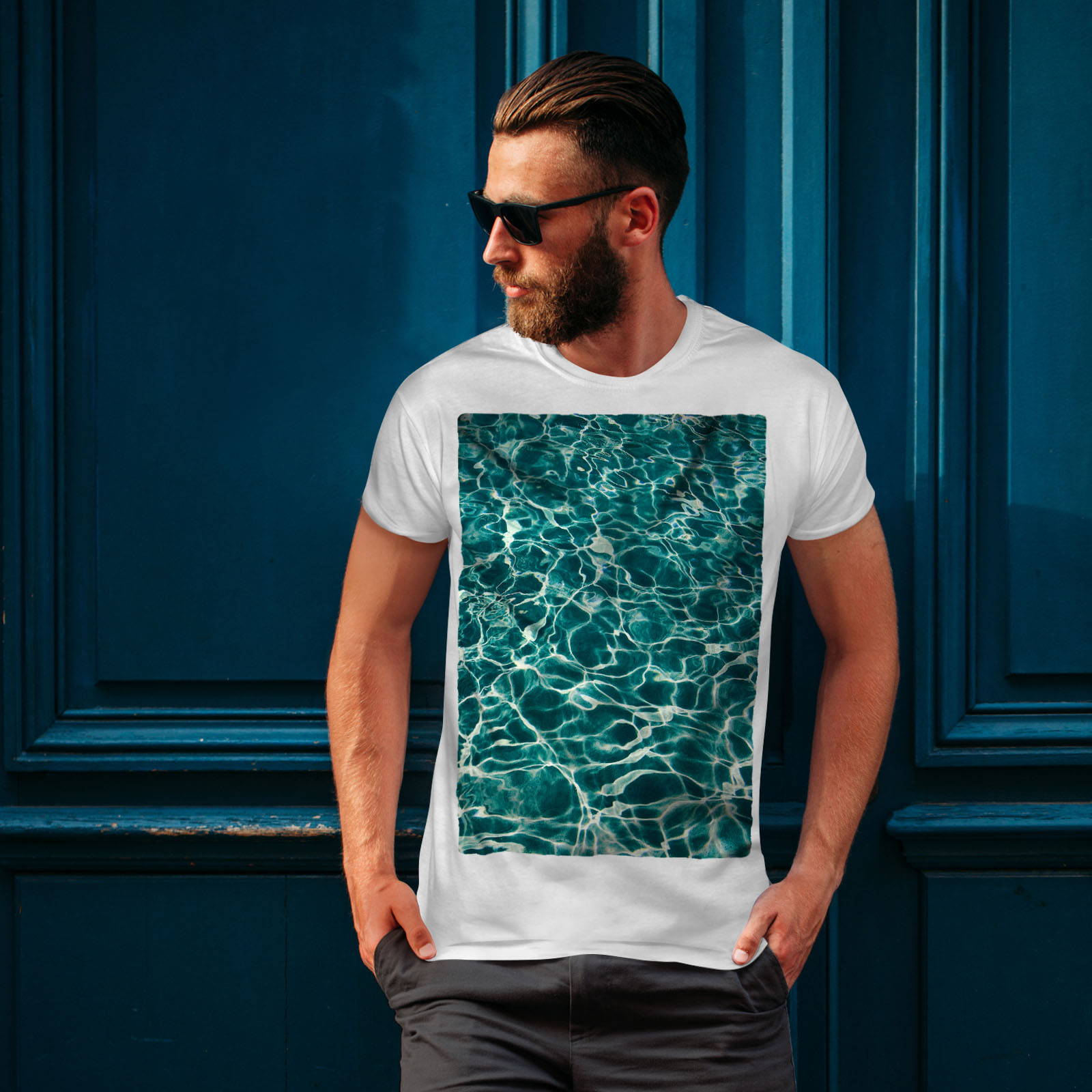 Wellcoda Blue Ocean Sea Art Mens T Shirt Ocean Graphic Design Printed