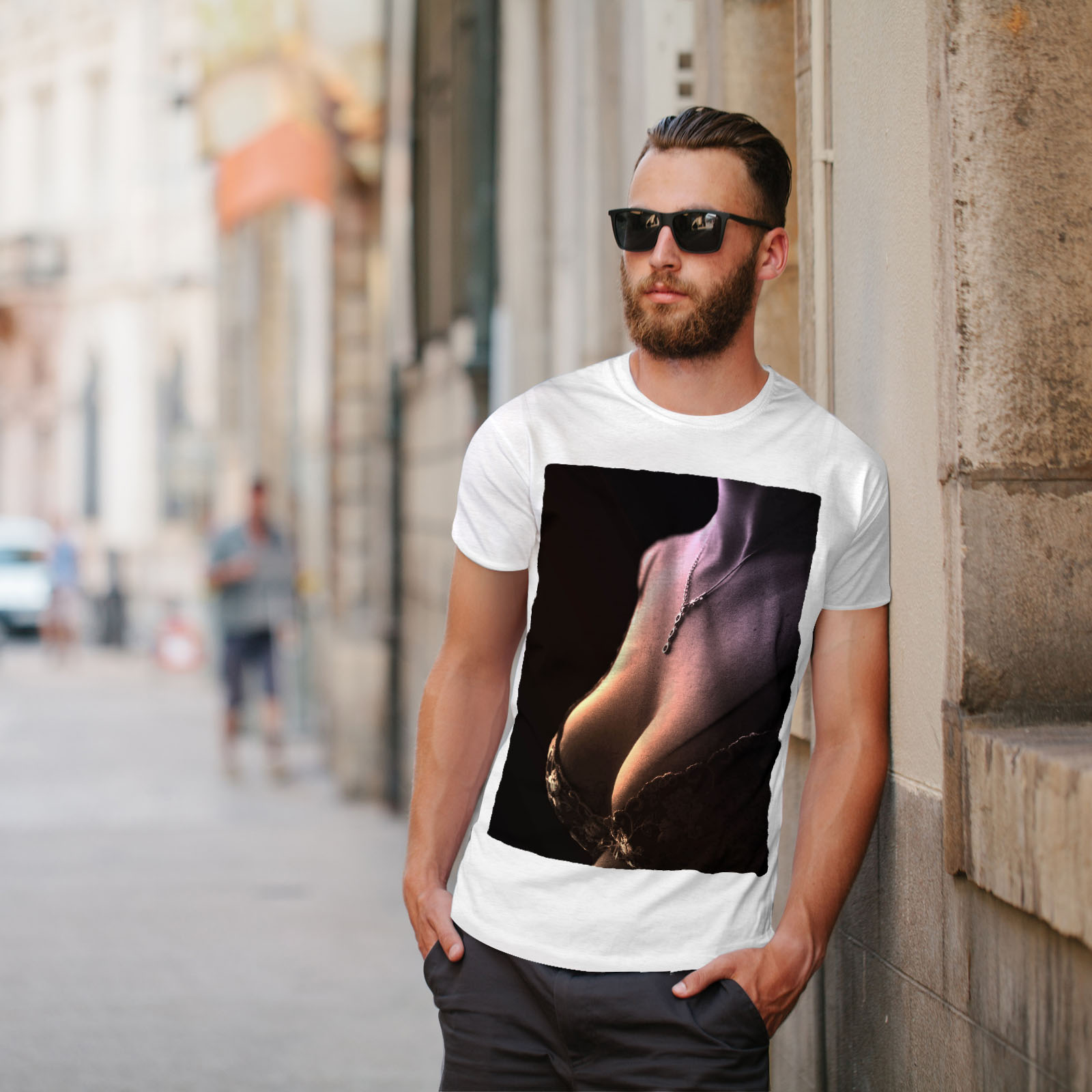 Wellcoda Lingerie Adult Girl Mens T-shirt, Panties Graphic Design