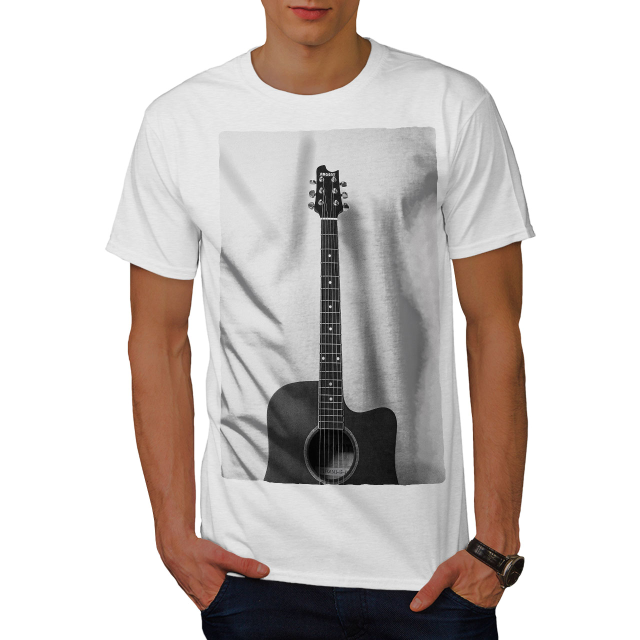 Wellcoda Guitar Instrument Music Mens T-shirt, Art Graphic Design ...