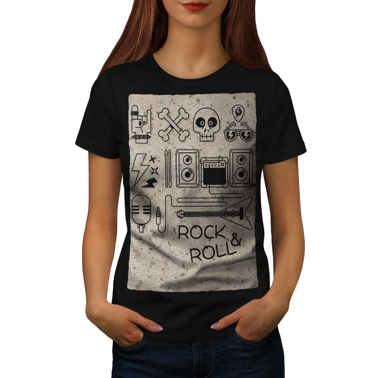 rock and roll t shirt womens