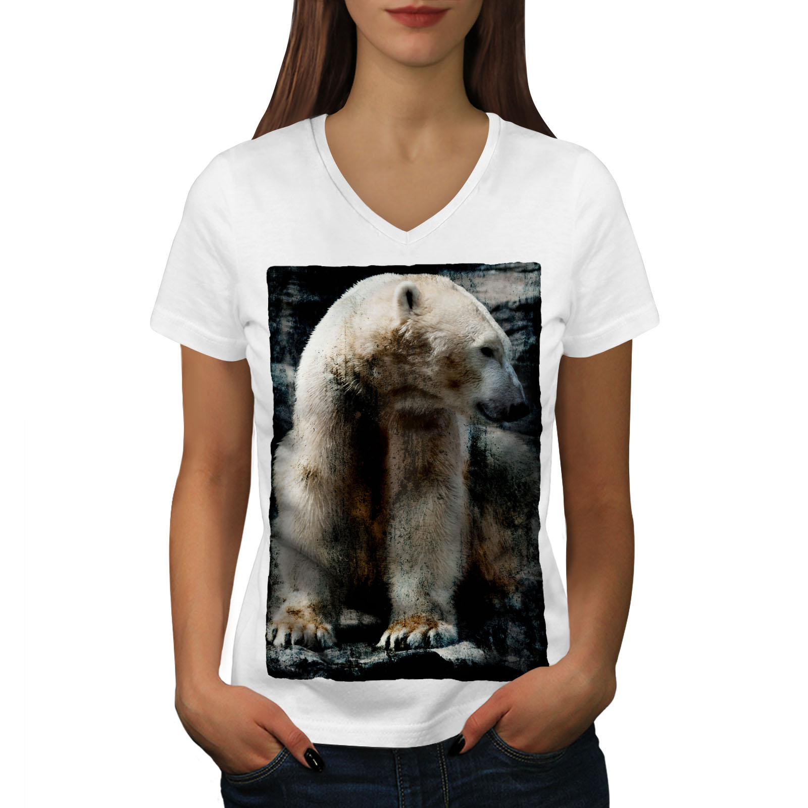 polar bear button up shirt