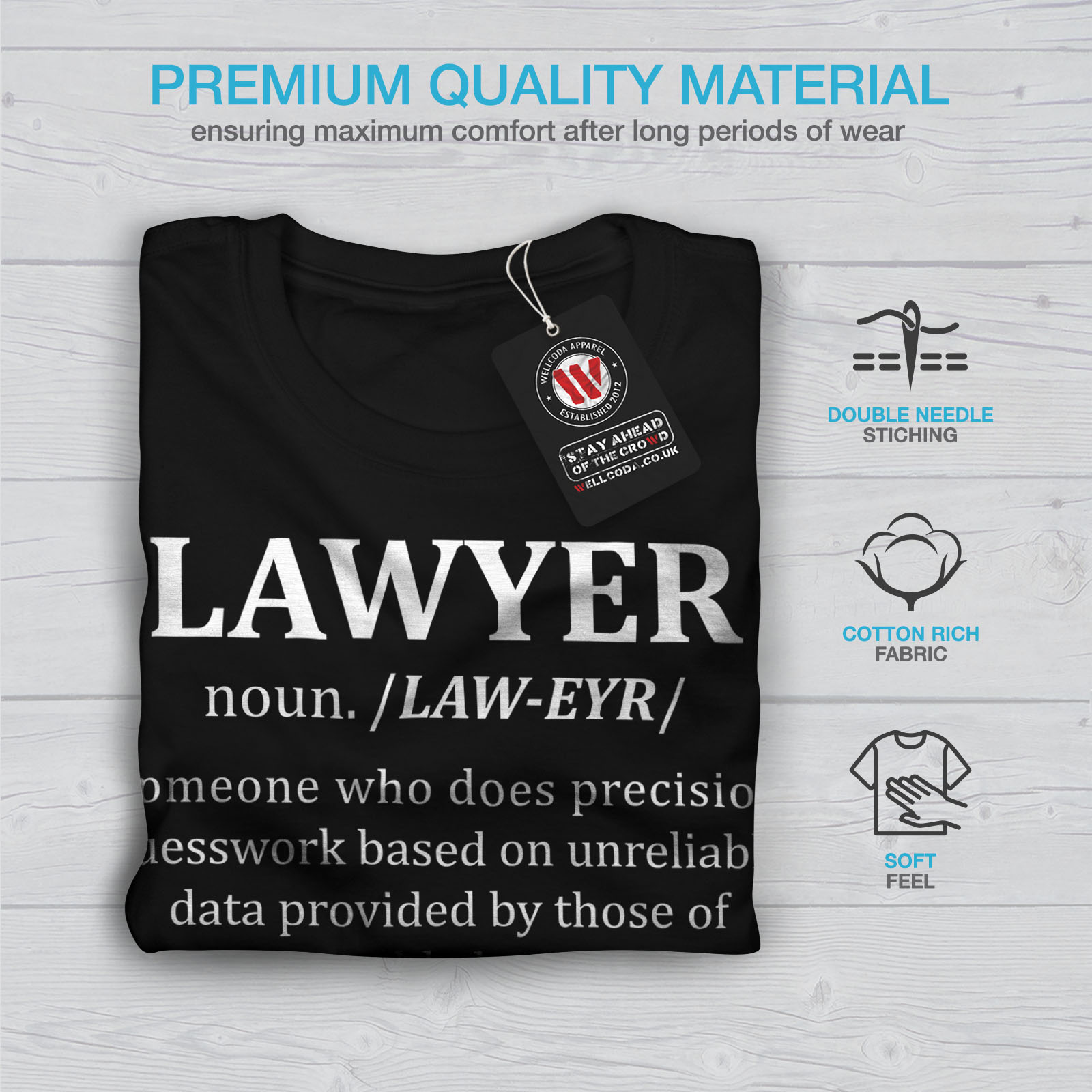 Wellcoda Lawyer Dictionary Mens T-shirt, Definition Graphic Design ...