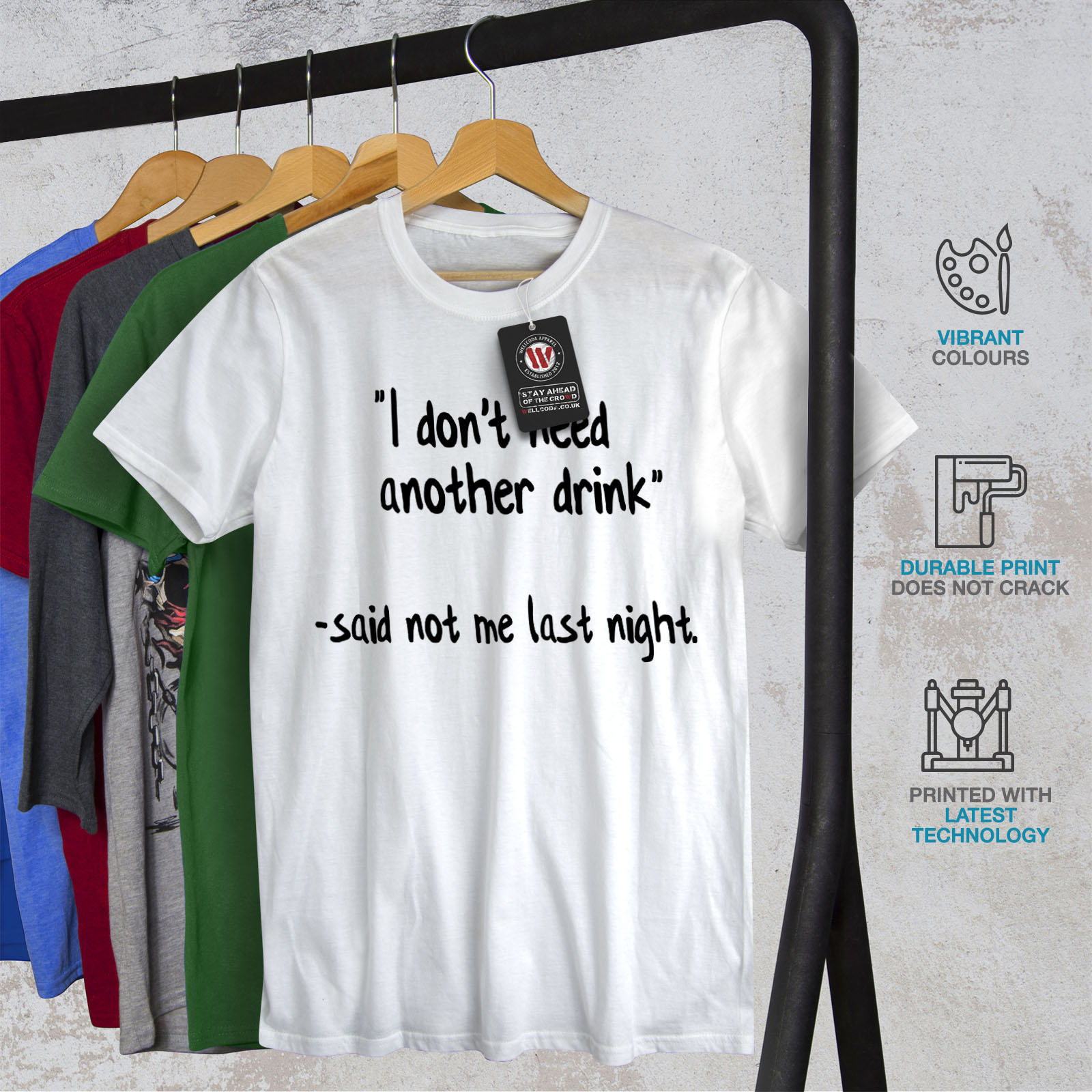 Wellcoda Funny Drink Quote Mens T-shirt, Slogan Graphic Design Printed Tee