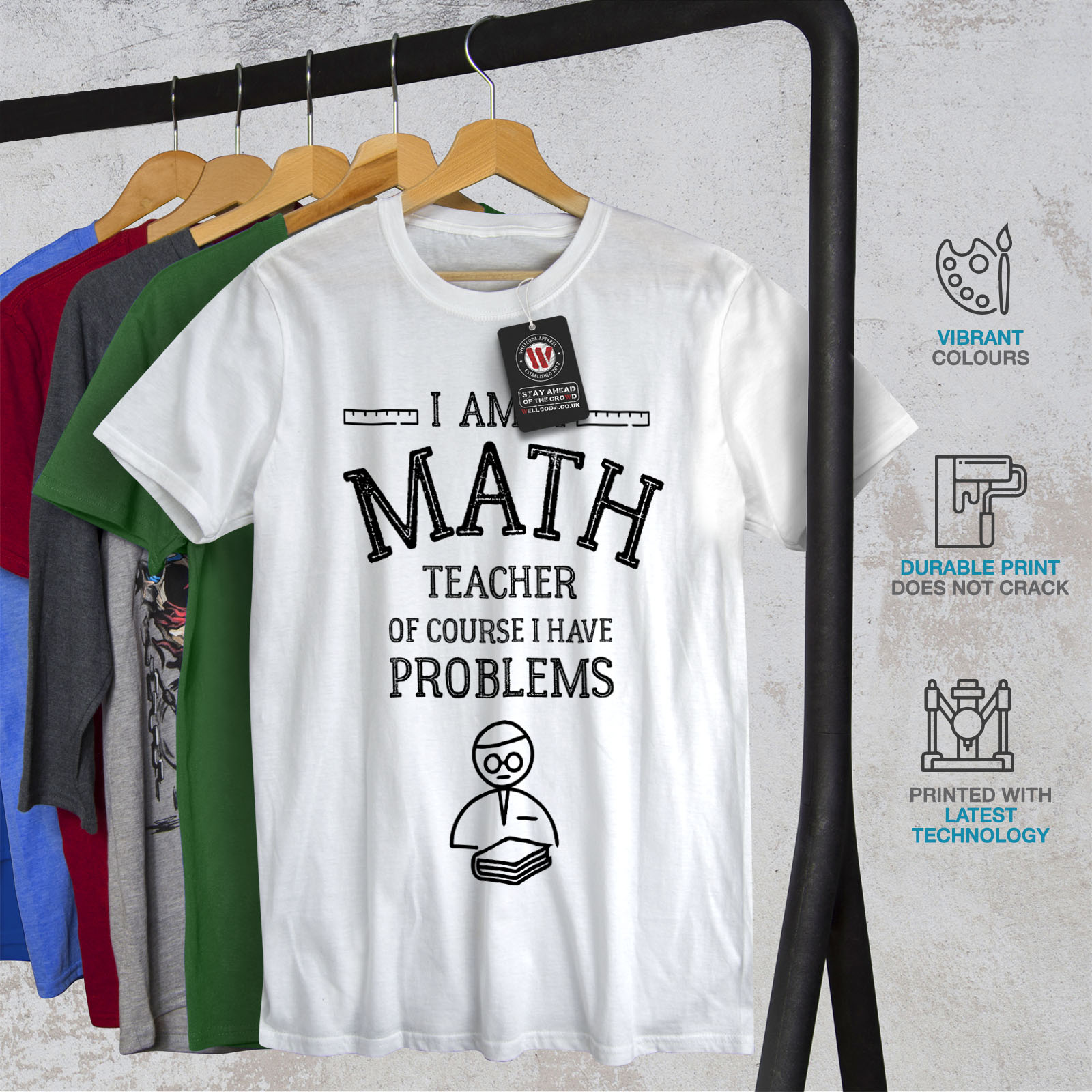 Wellcoda Math Teacher Job Mens T Shirt Funny Text Graphic Design