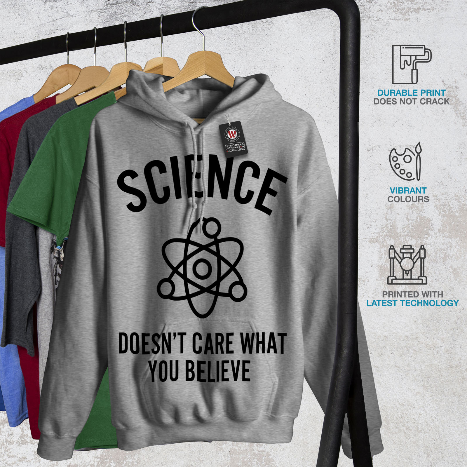 Wellcoda Atom Science Womens Hoodie, Funny Slogan Casual Hooded ...