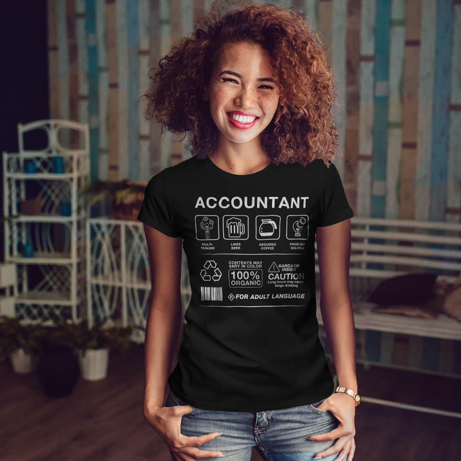 Wellcoda Accountant Multitasking Womens T-shirt, Job Casual Design Printed  Tee