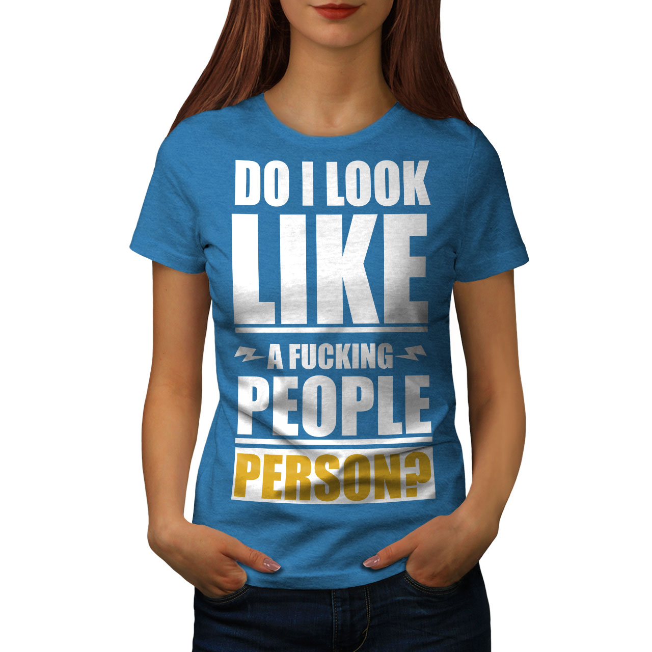 Wellcoda I am Not People Person Womens T-shirt, Gag Casual Design ...