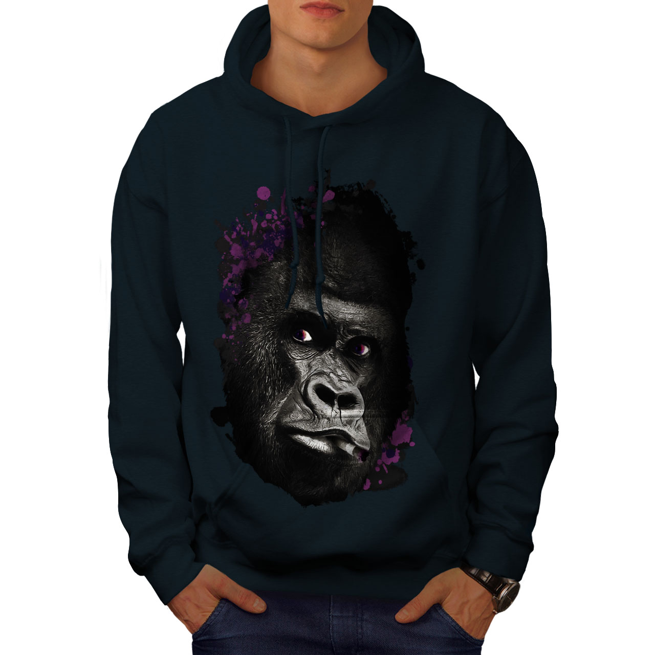 Smoking Gorilla Face Men Hoodie NEW | Wellcoda | eBay