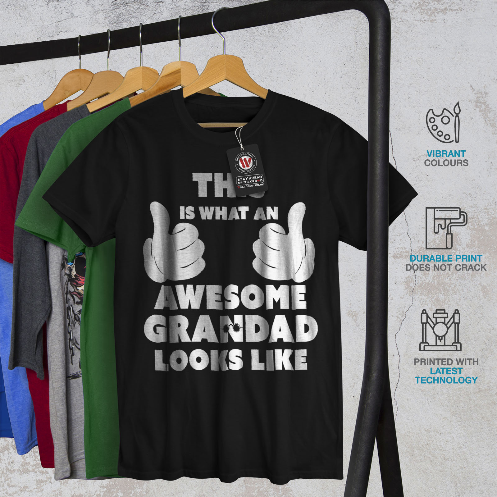 Wellcoda Awesome Grandad Funny Mens T Shirt Father Graphic Design