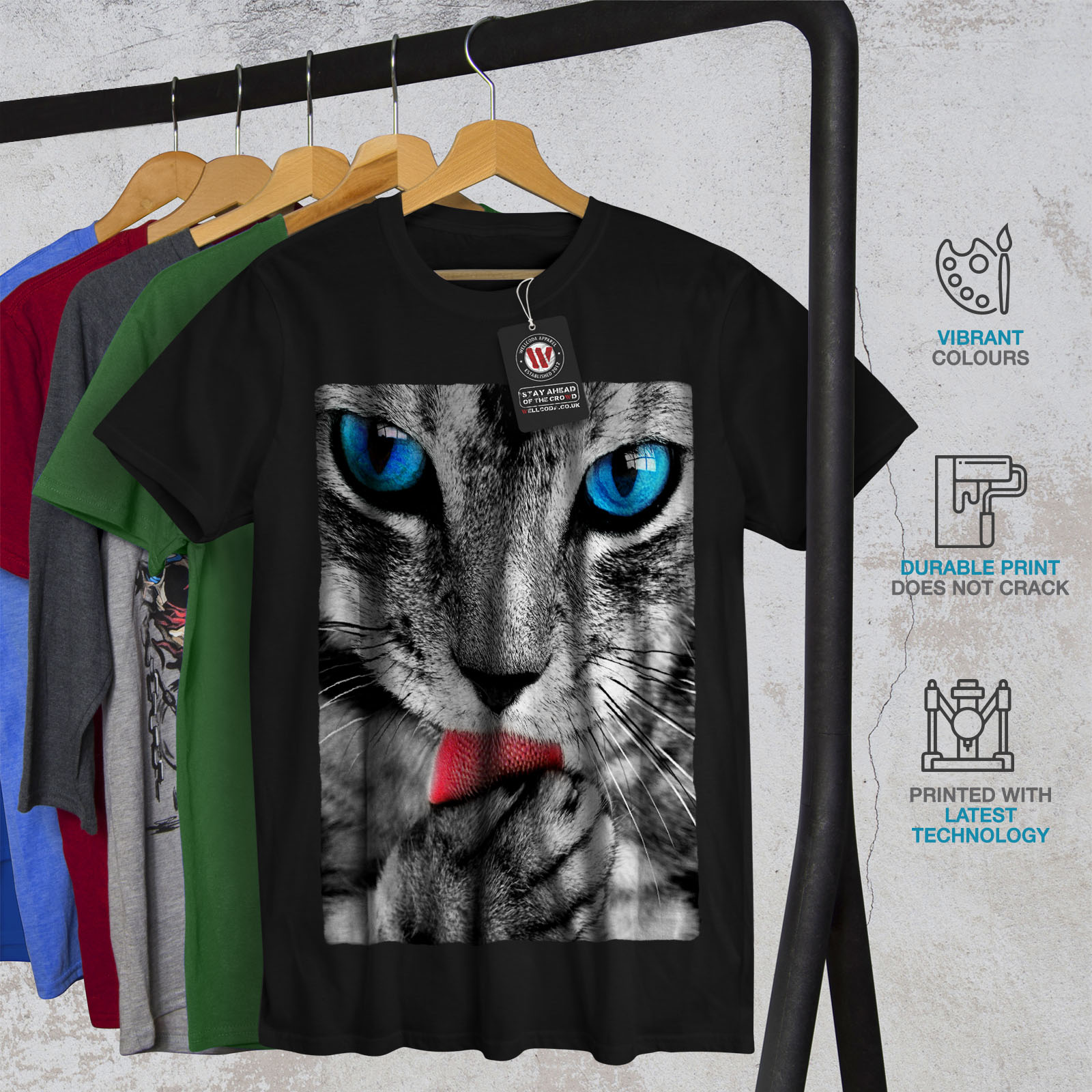 Wellcoda Cute Kitty Paw Cat Mens T Shirt Wild Graphic Design Printed Tee Ebay 