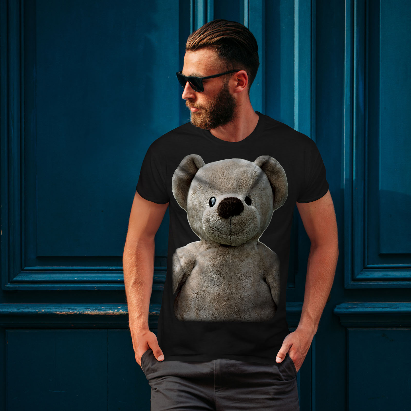 Wellcoda Cute Plush Mens T-shirt, Teddy Bear Graphic Design Printed Tee ...