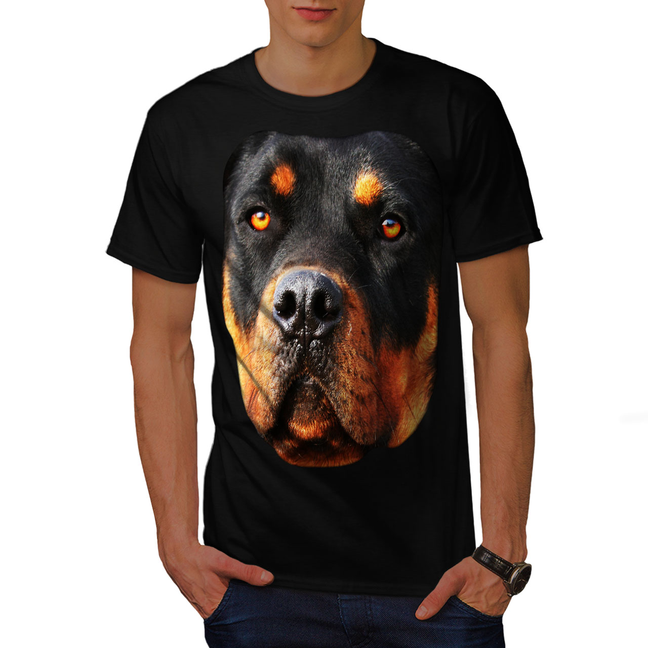 Wellcoda Rottweiler Pup Animal Mens T-shirt, Lovely Graphic Design ...