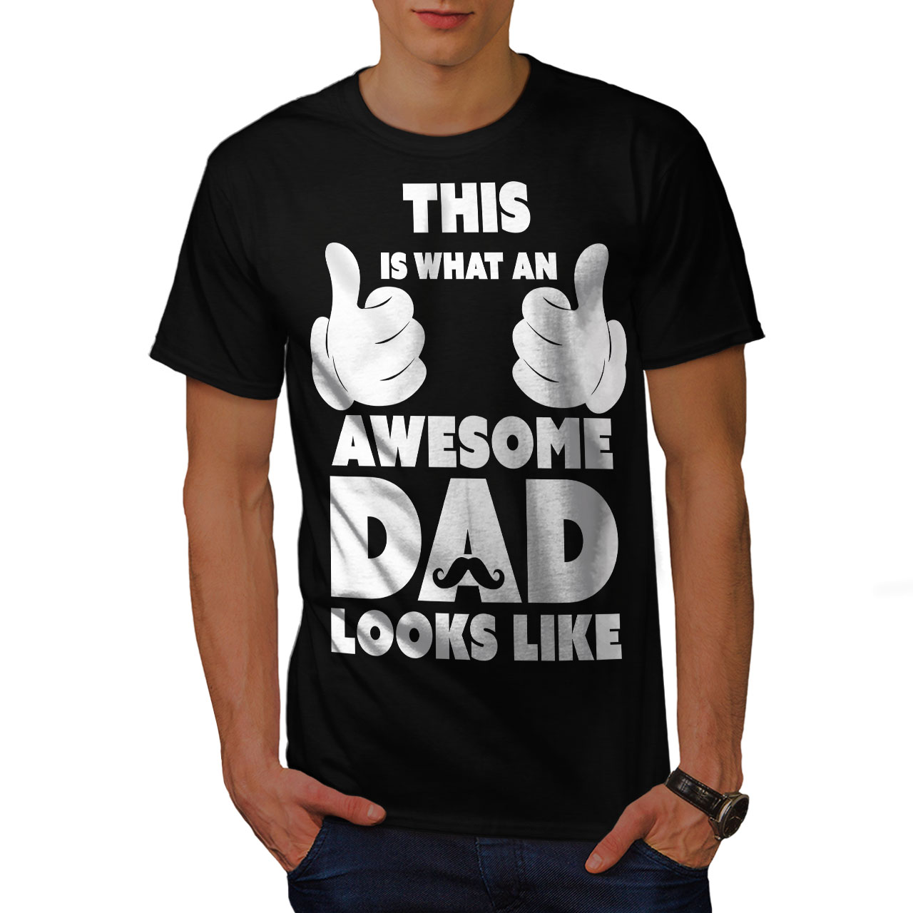 Wellcoda Awesome Dad Cool Funny Mens T-shirt, Father Graphic Design ...