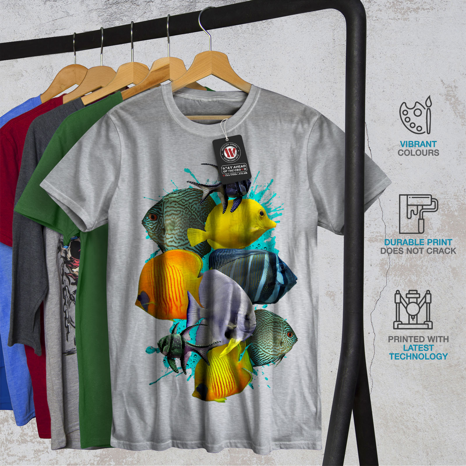 Wellcoda Ocean Fish Nature Mens T Shirt Water Graphic Design Printed Tee EBay