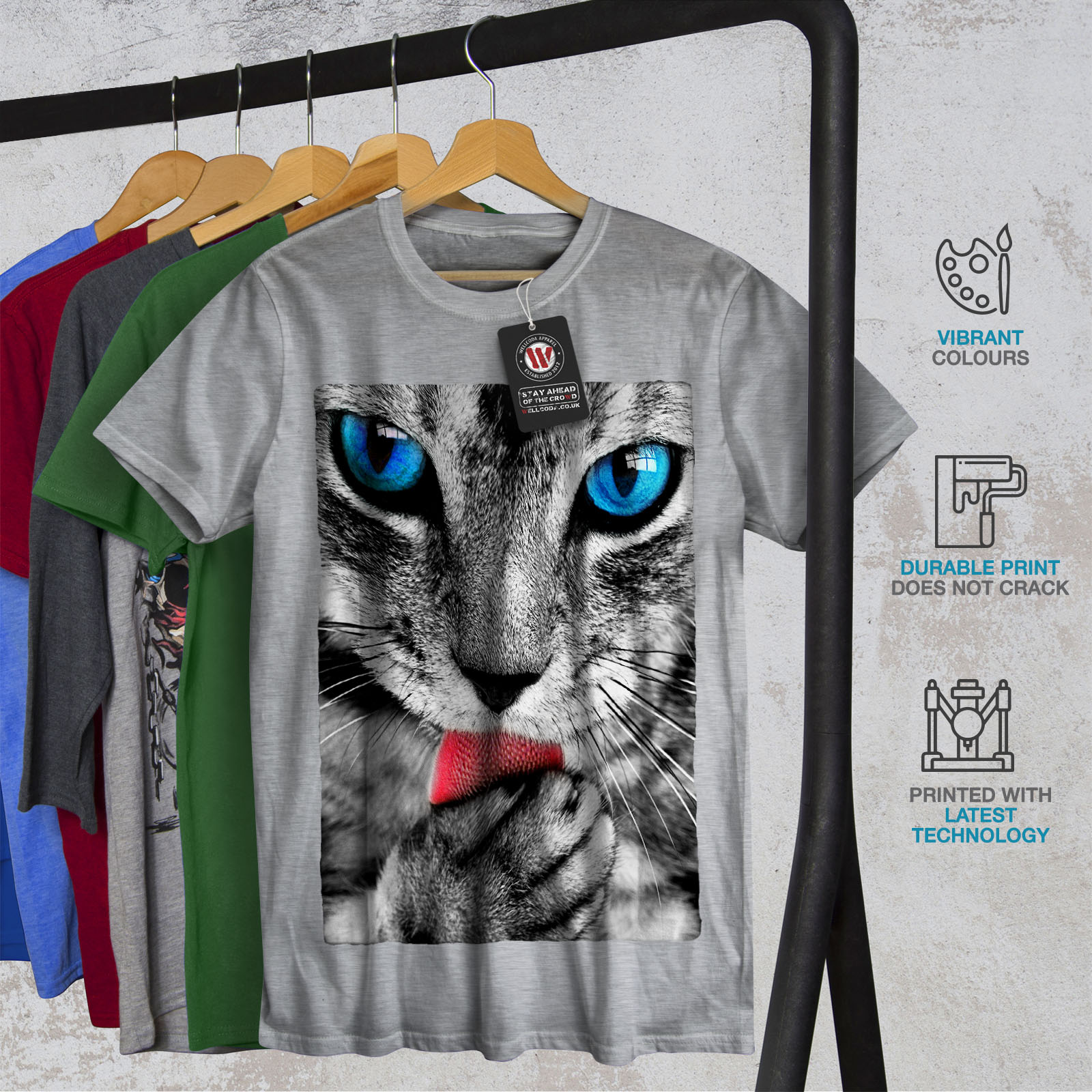 Wellcoda Cute Kitty Paw Cat Mens T Shirt Wild Graphic Design Printed Tee Ebay 