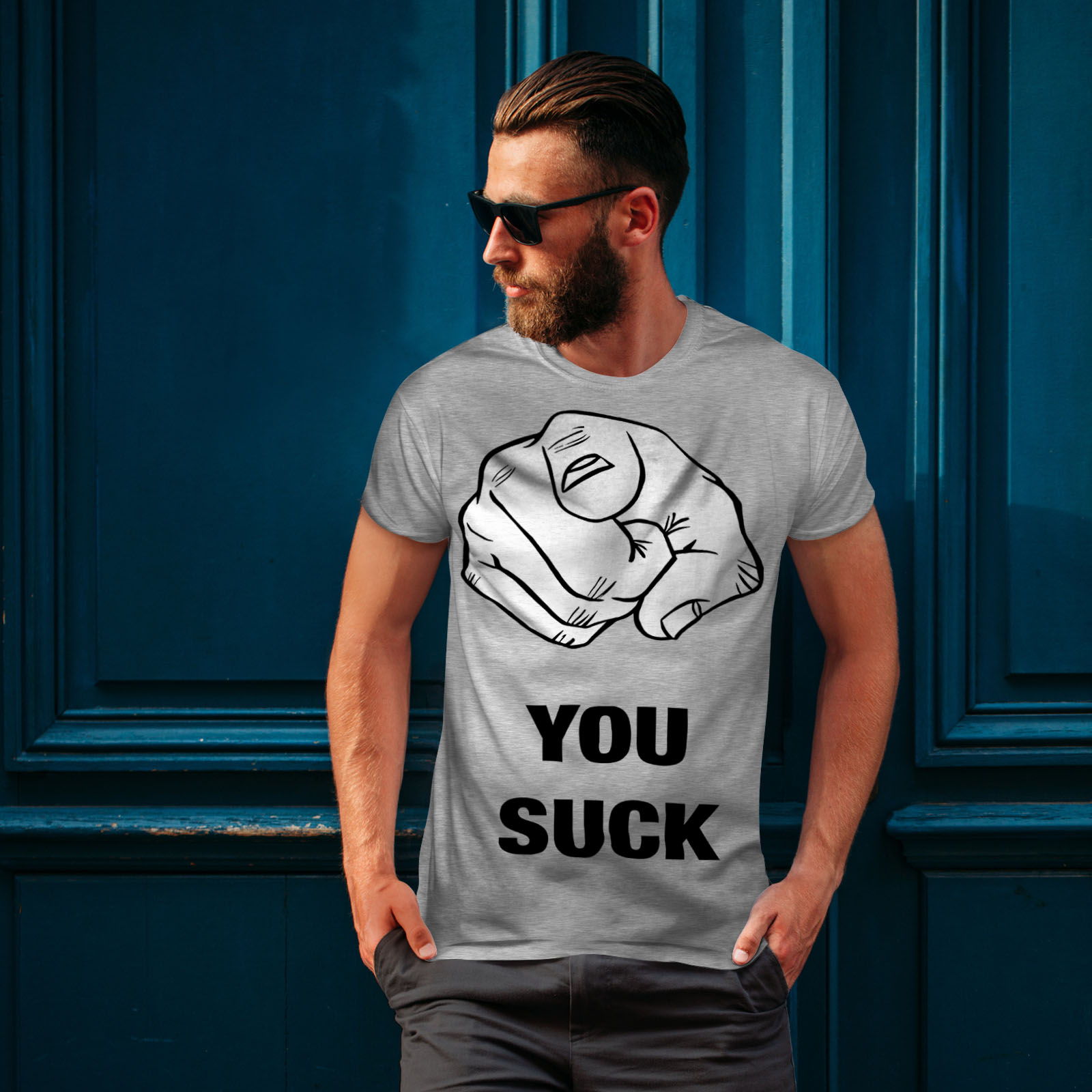 Wellcoda You Suck Offensive Funny Mens T Shirt Body Graphic Design