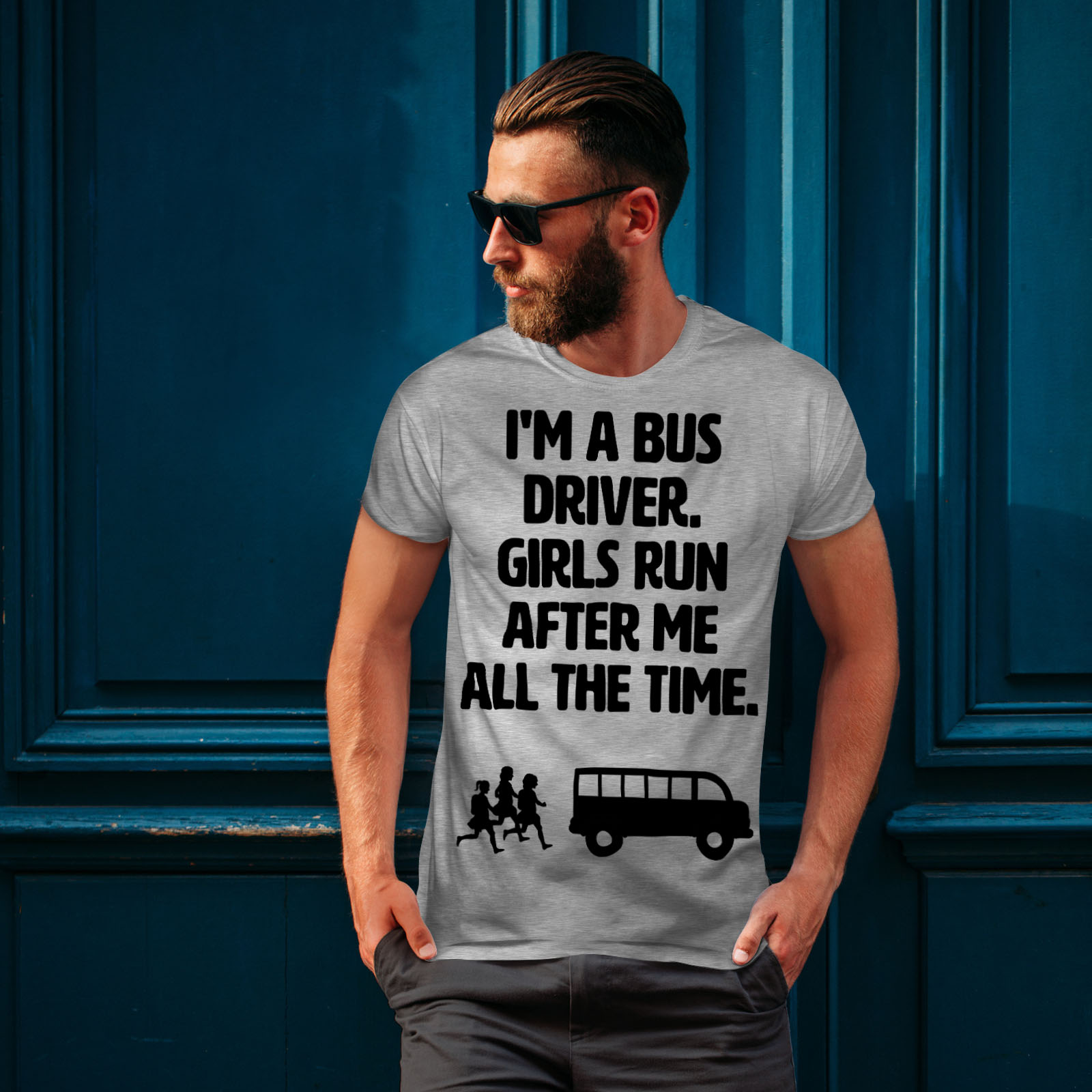 Wellcoda Handsome Bus Driver Mens T Shirt Girls Graphic Design Printed Tee Ebay 0294