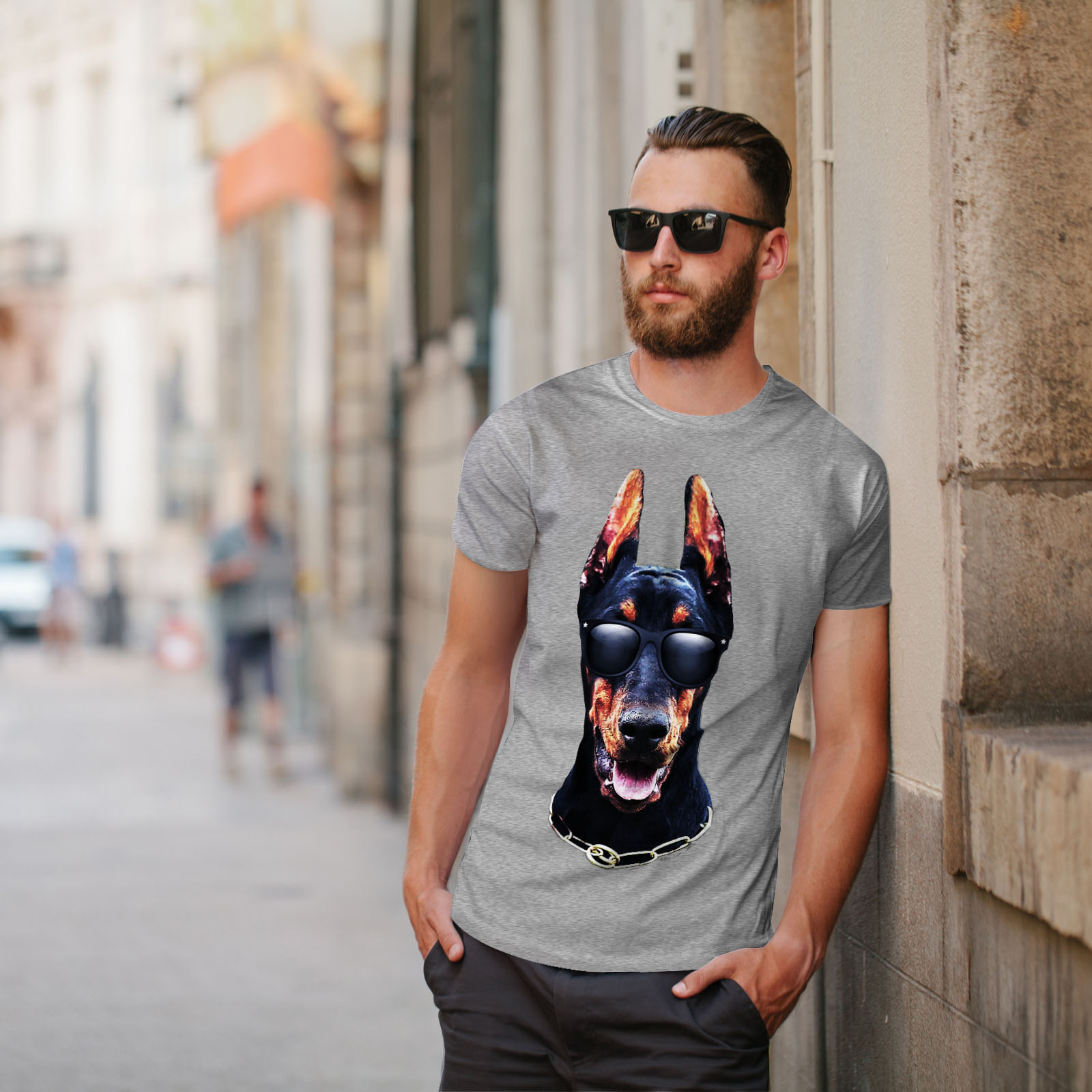 Wellcoda Doberman Animal Cool Mens T-shirt, Animal Graphic Design ...