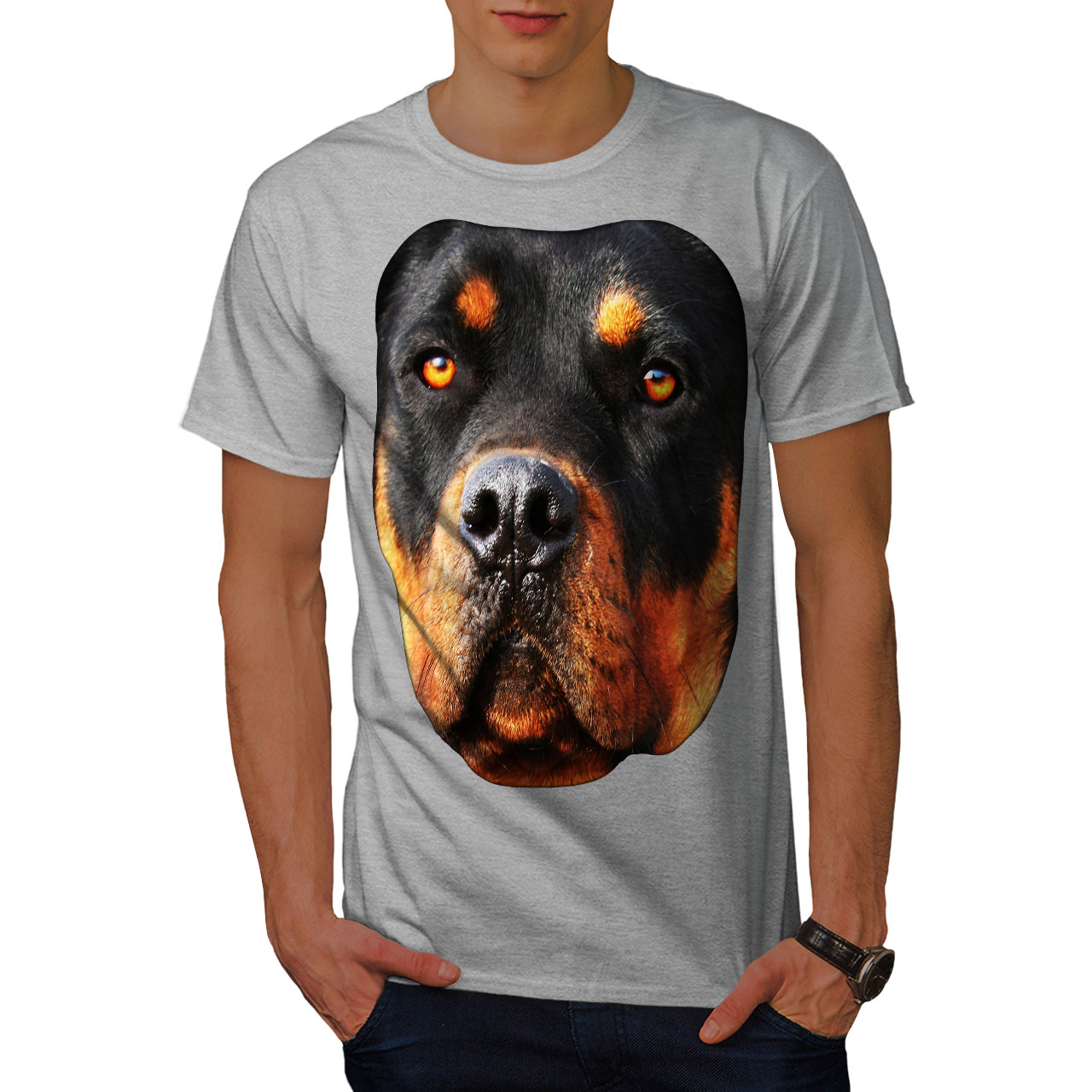 Wellcoda Rottweiler Pup Animal Mens T-shirt, Lovely Graphic Design ...