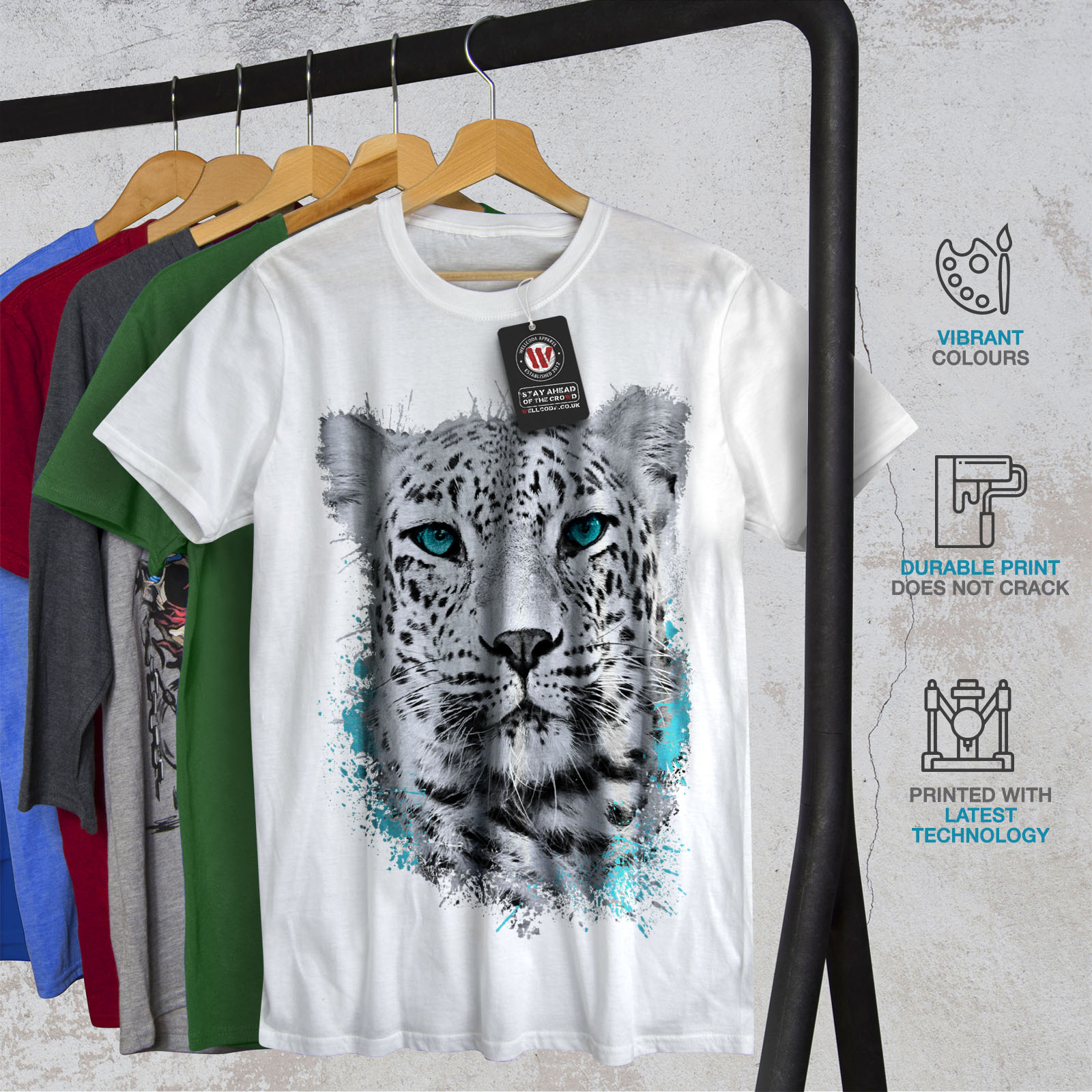 Wellcoda Tiger Animal Wild Cat Mens T-shirt, Noble Graphic Design Printed  Tee