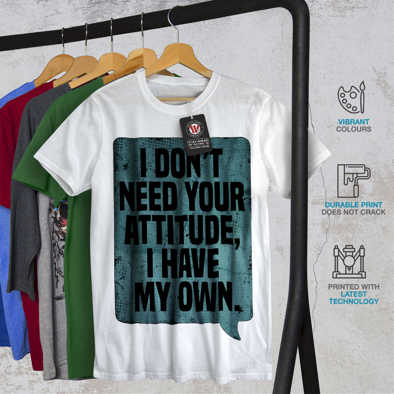 Wellcoda My Attitude Saying Funny Mens T Shirt Have Graphic Design Printed Tee Ebay 