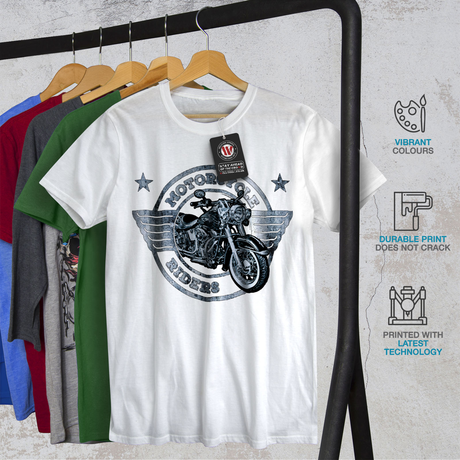 Wellcoda Rider Motorcycle Biker Mens T Shirt Bike Graphic Design Printed Tee Ebay 