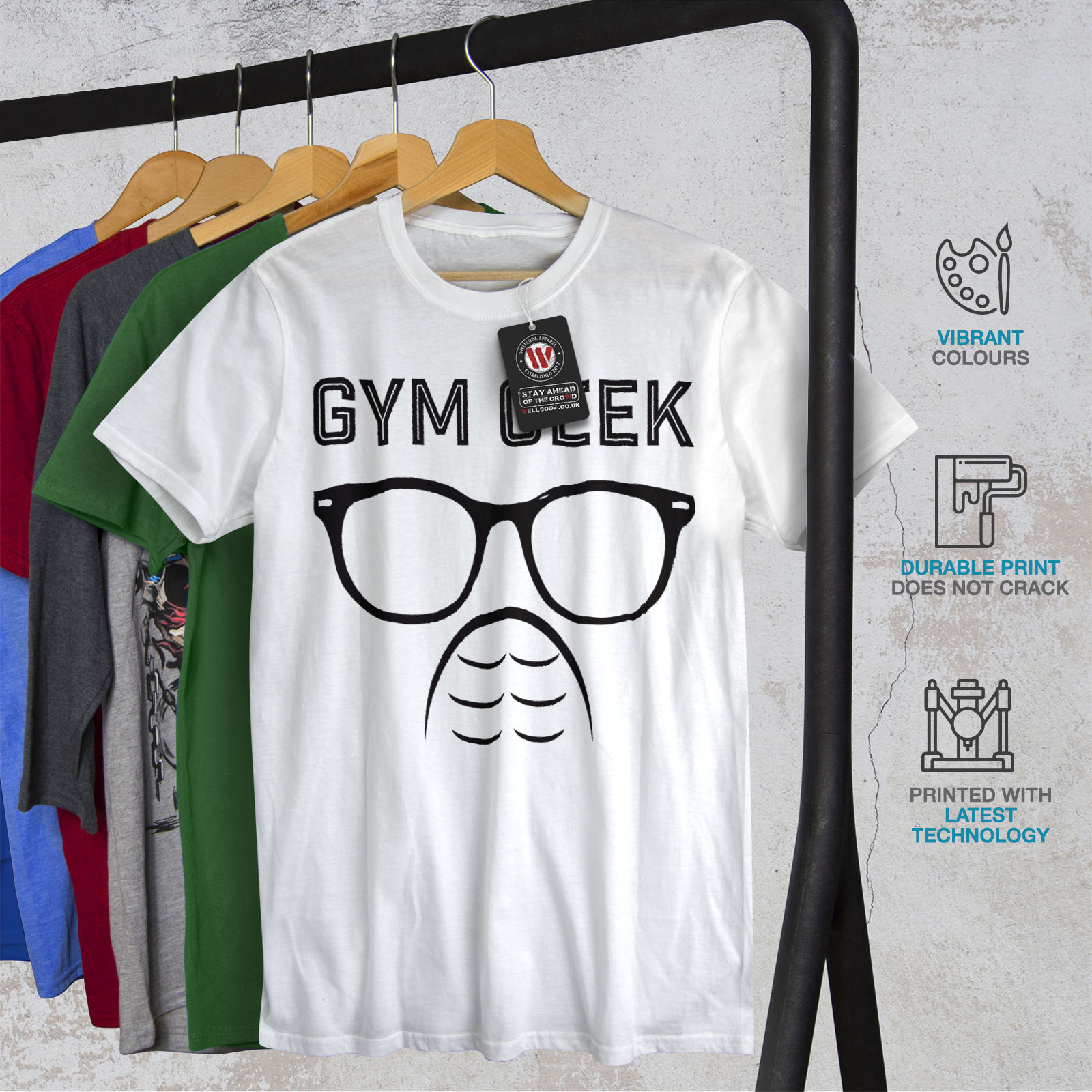 Download Wellcoda Geek Gym Fitness Mens T-shirt, Fitness Graphic ...