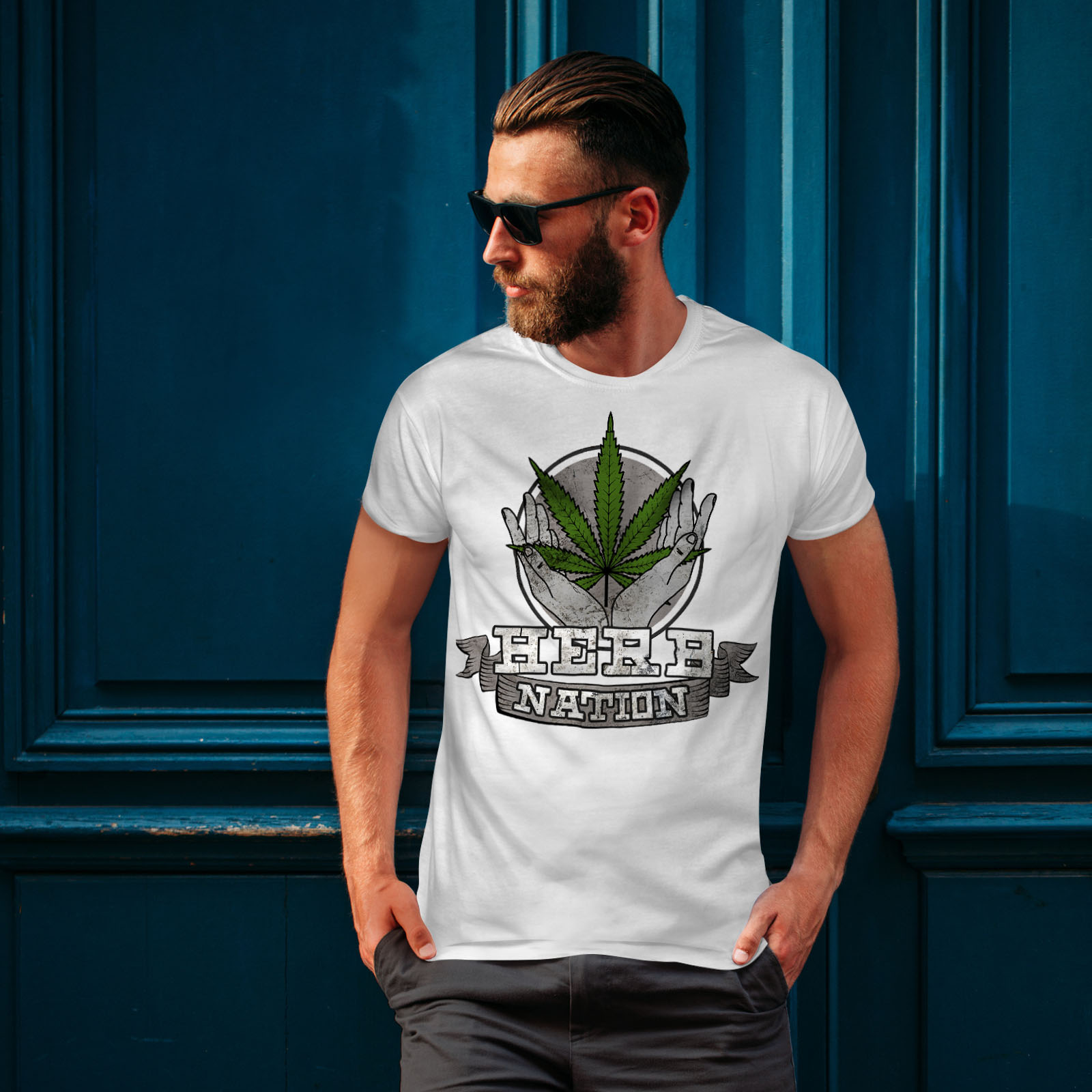 Wellcoda Nation Cannabis 420 Mens T-shirt, Herb Pot Graphic Design ...