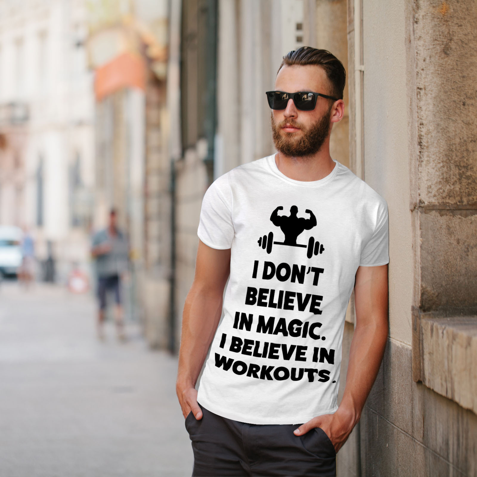 Wellcoda Believe Gym Workout Mens T-shirt, Workout Graphic Design ...