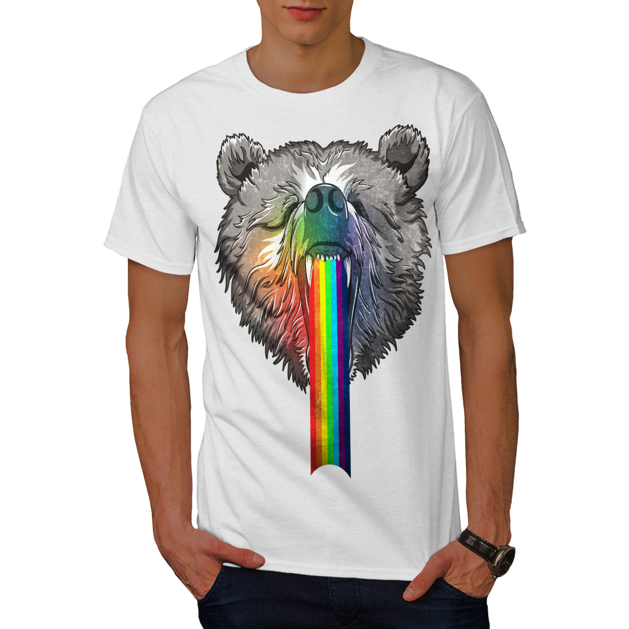 Rainbow bear. Футболка с радужными мишками. Футболка радужными медведями.