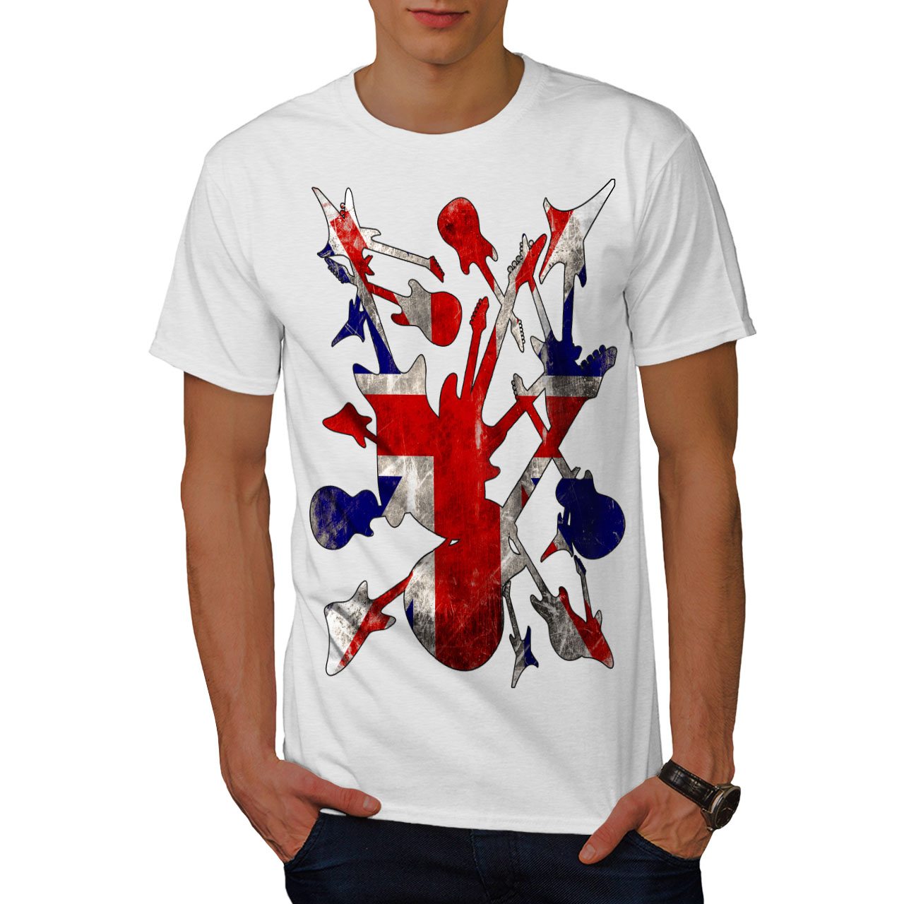 Wellcoda Rockandroll Britain Mens T Shirt Guitar Graphic Design Printed Tee Ebay 6247