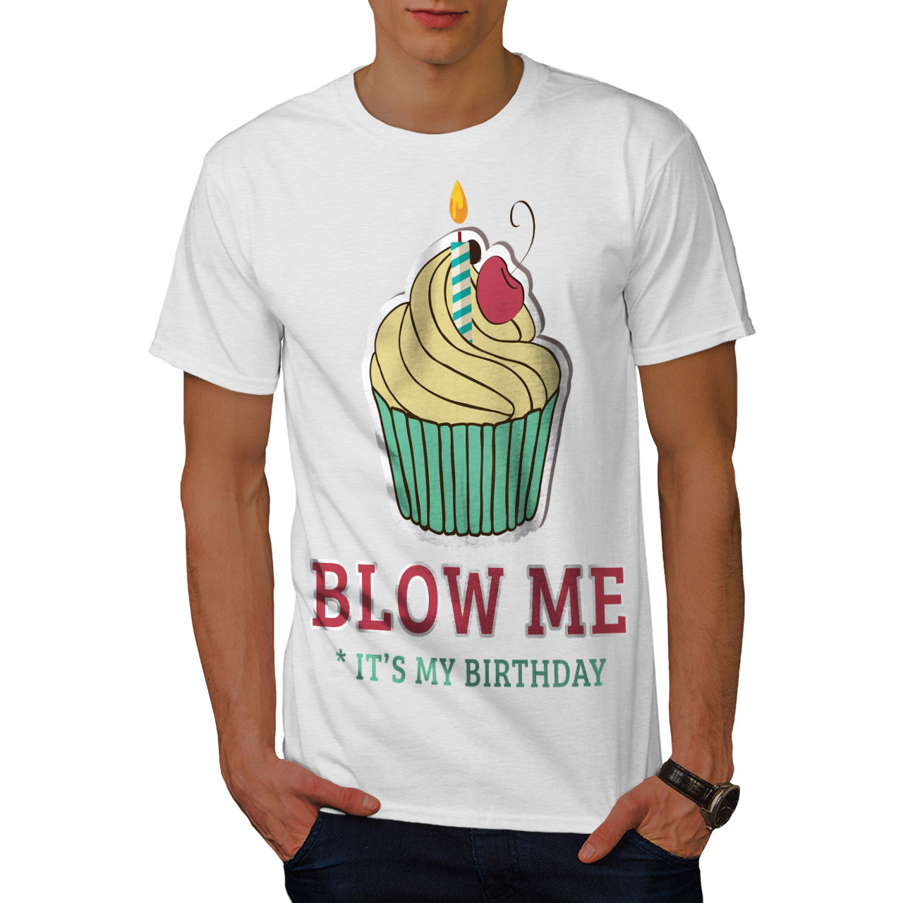 Wellcoda Blow Me Funny Mens T-shirt, Birthday Graphic Design Printed ...