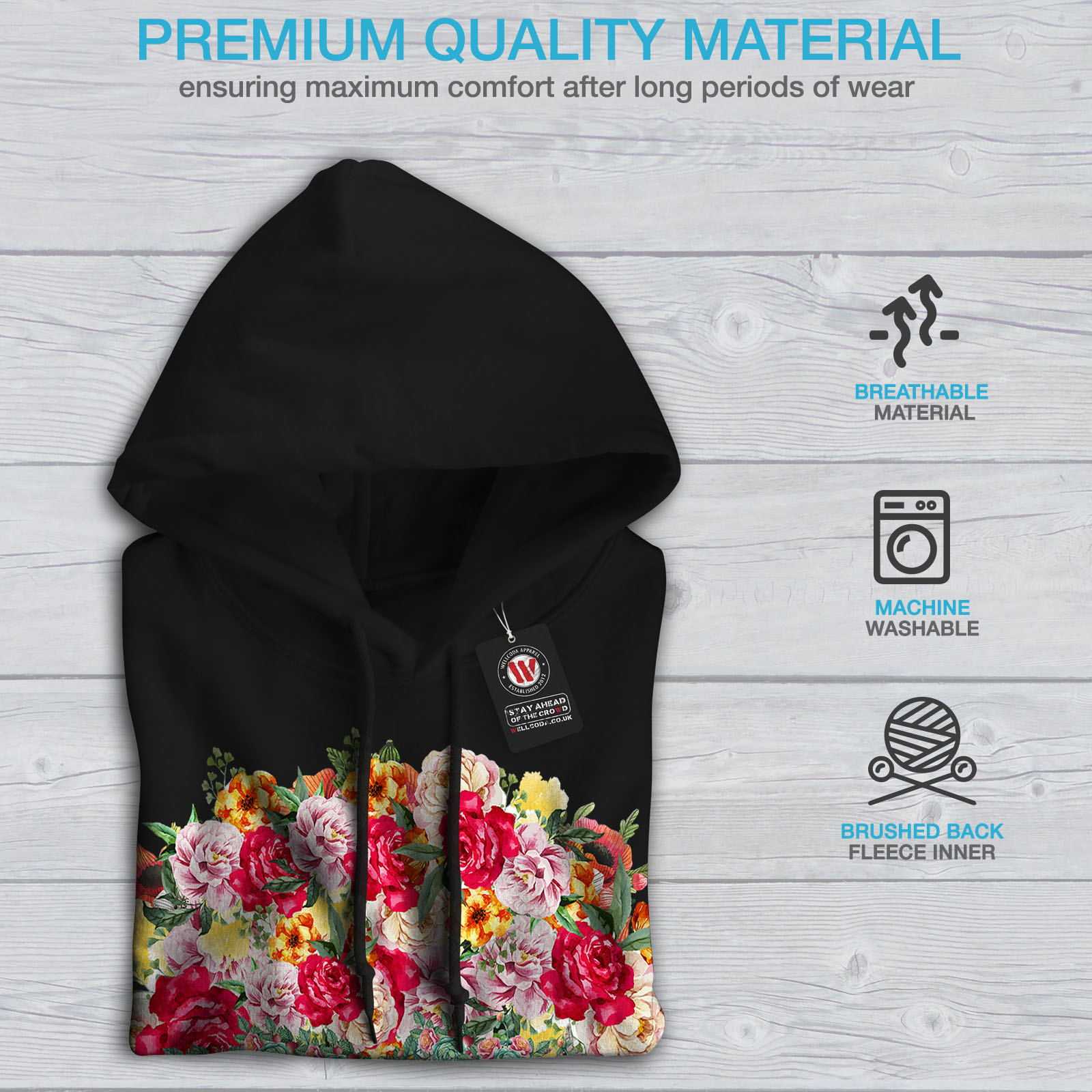 Rose flower outlet hoodie